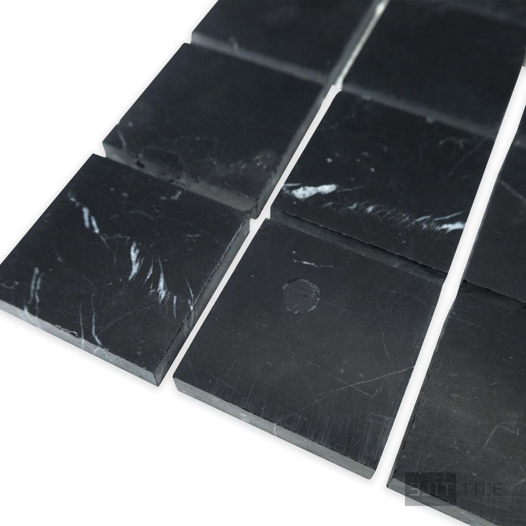Negro Marquina Marble 2" Square Honed Mosaic - Image 3