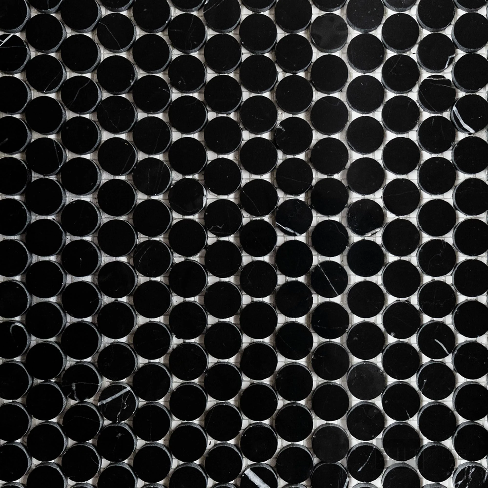 Negro Marquina Marble 3/4" Penny Round Polished Mosaic