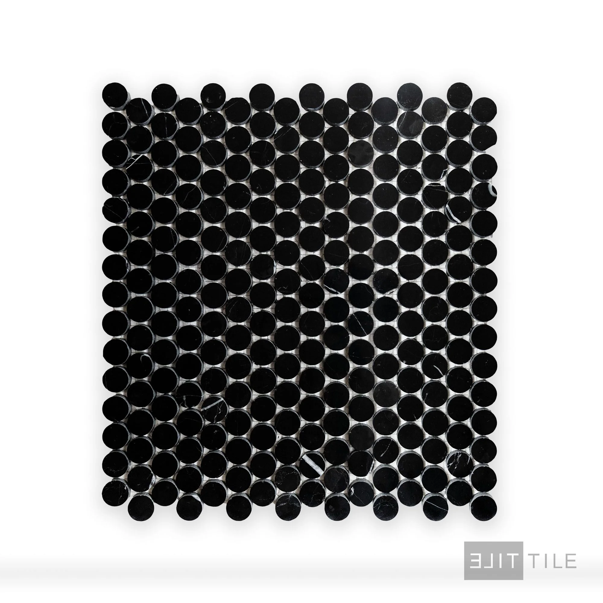 Negro Marquina Marble 3/4" Penny Round Polished Mosaic - Image 2