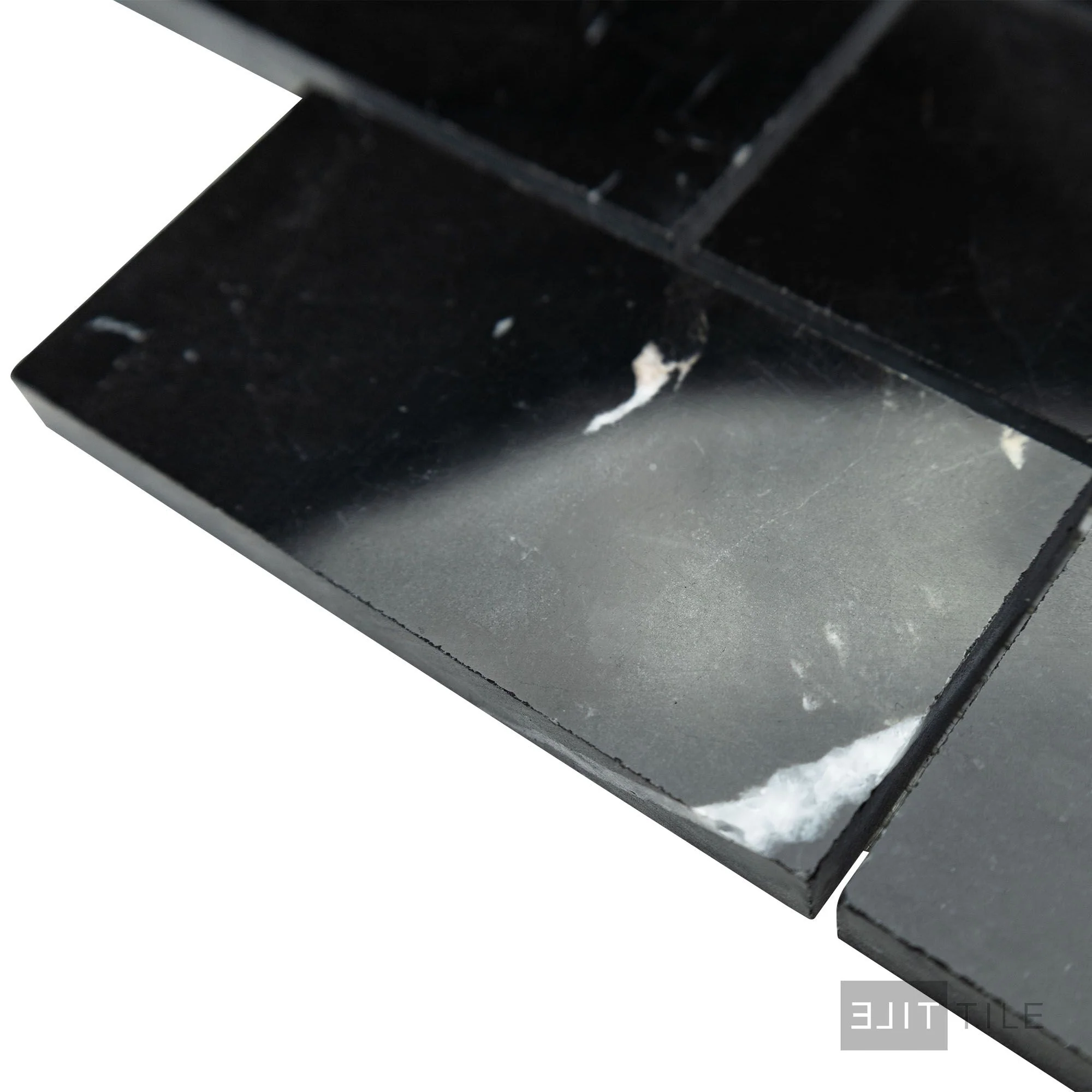 Negro Marquina Marble 2X4 Brick Polished Mosaic - Image 3