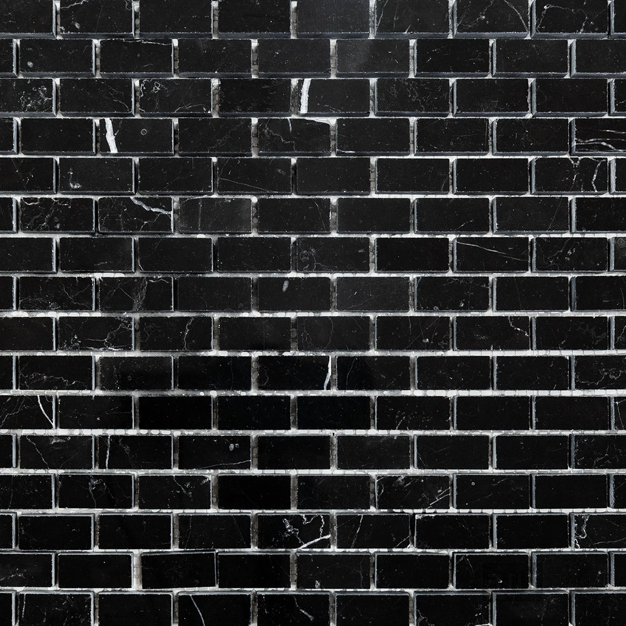 Negro Marquina Marble 5/8X1-1/4 Brick Polished Mosaic