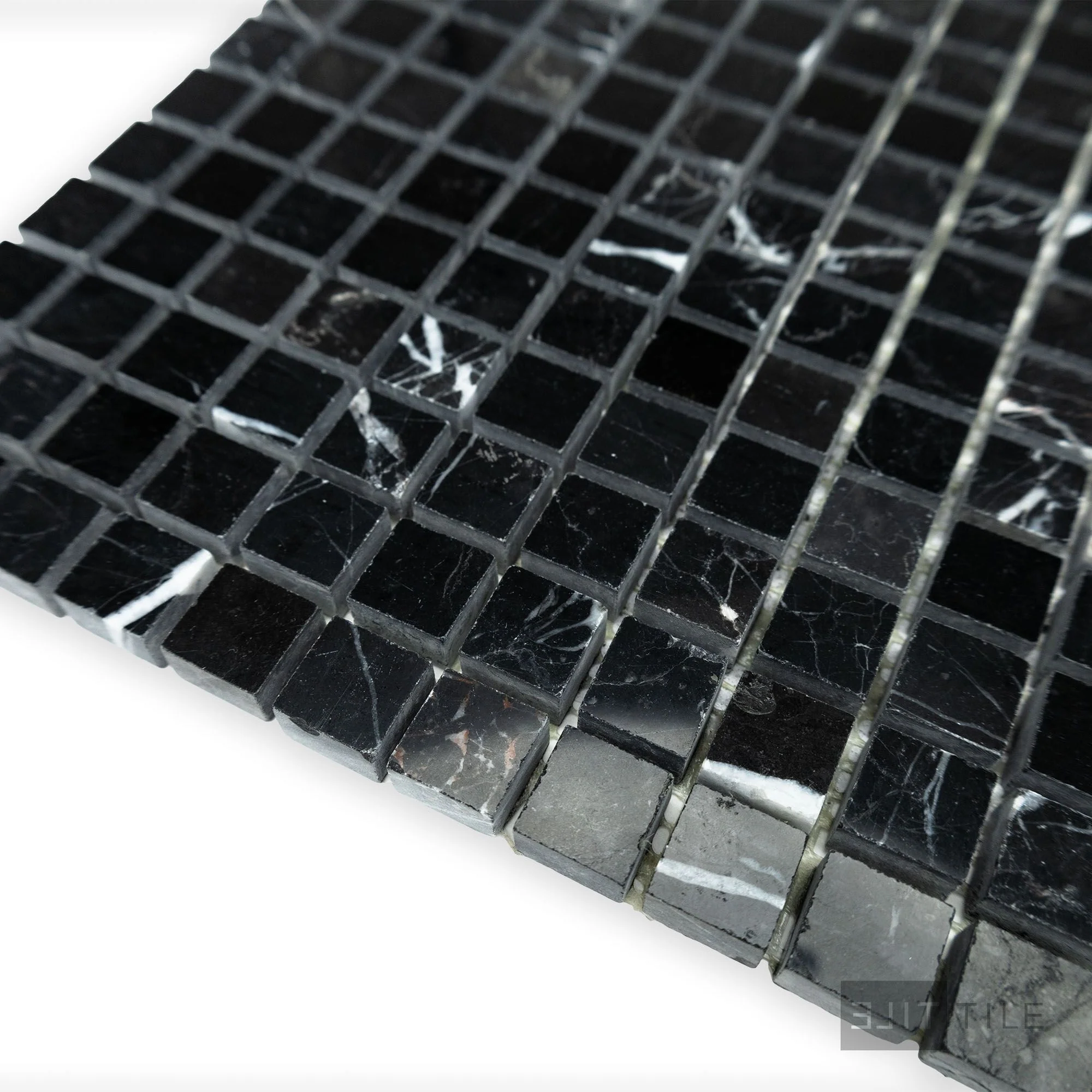Negro Marquina Marble 5/8" Square Polished Mosaic - Image 3