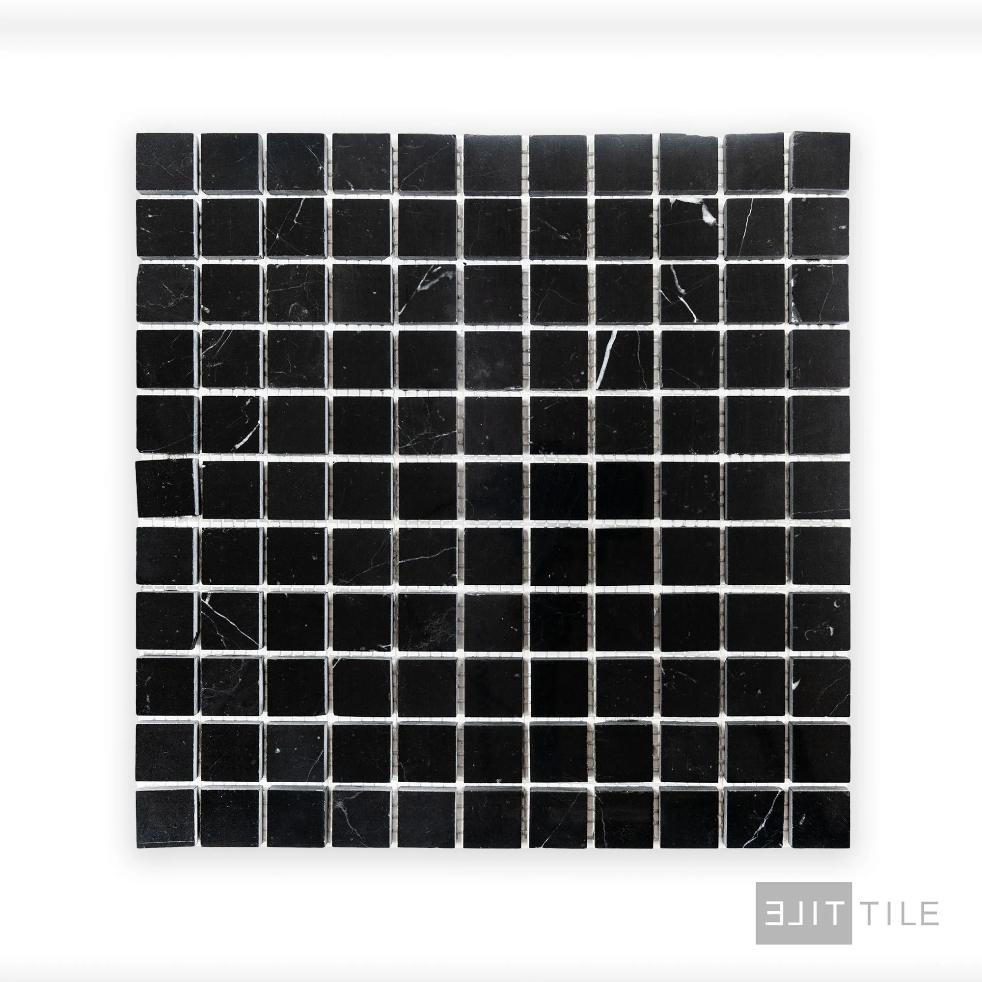 Negro Marquina Marble 1" Square Polished Mosaic - Image 2