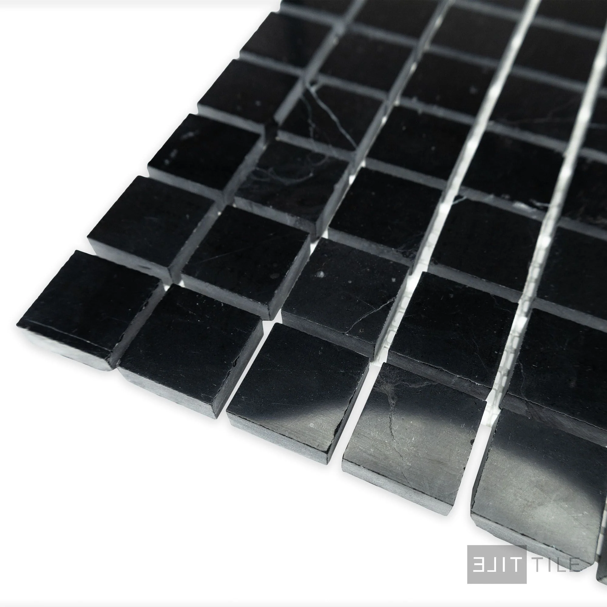 Negro Marquina Marble 1" Square Polished Mosaic - Image 3