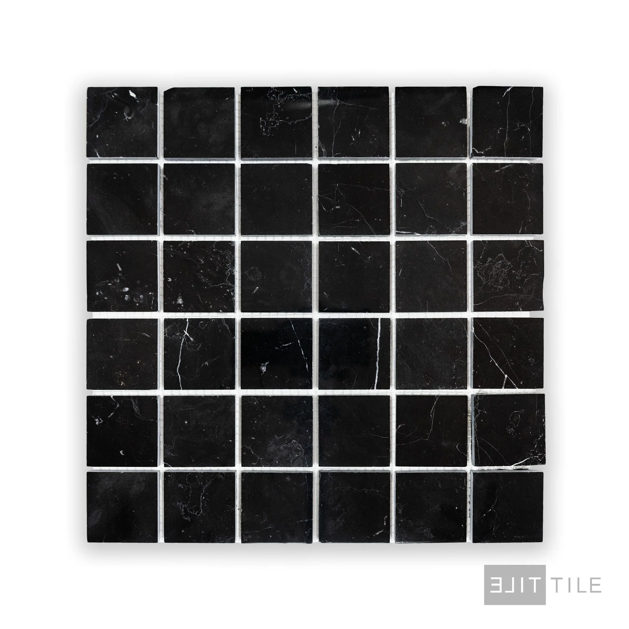 Negro Marquina Marble 2" Square Polished Mosaic - Image 2