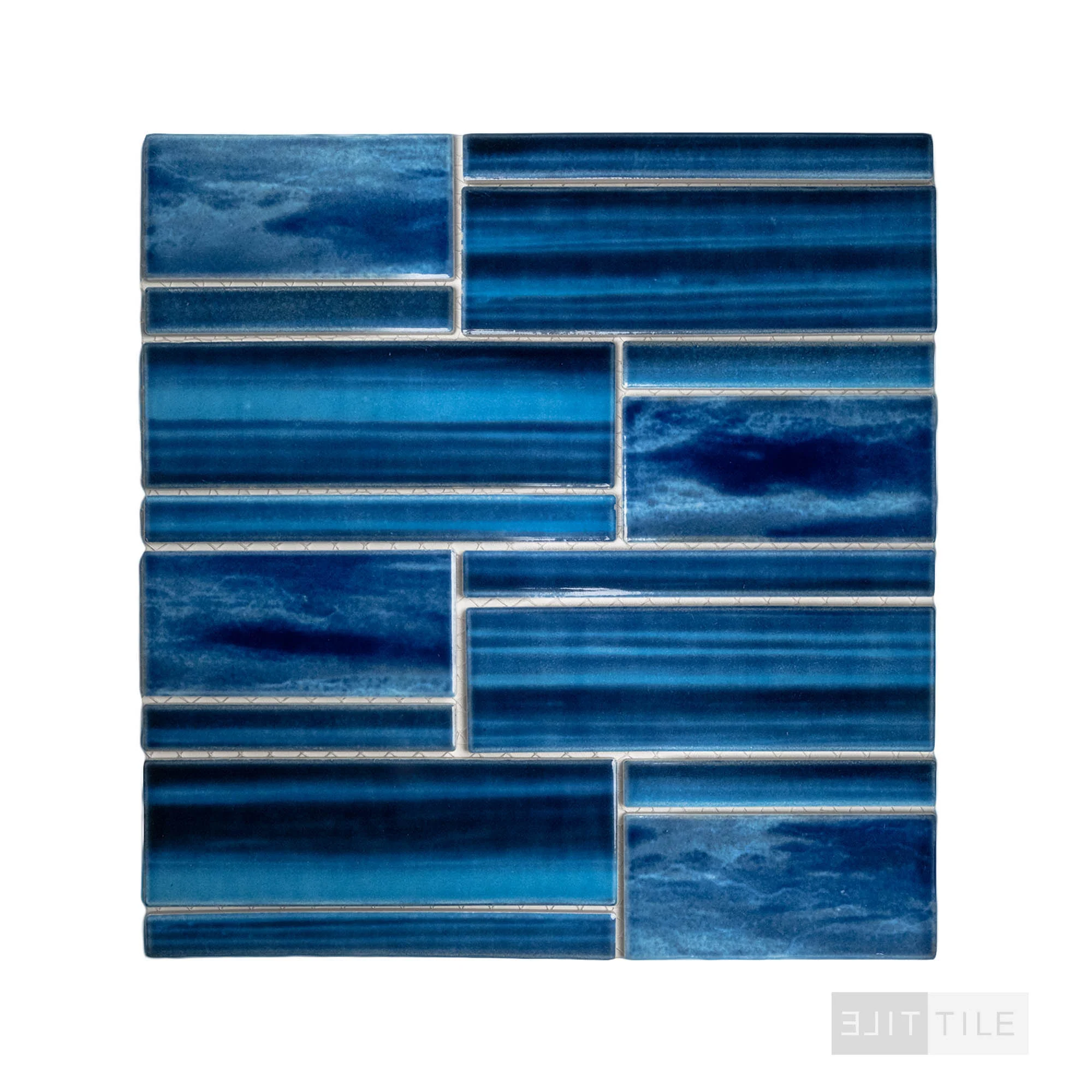 Omega Randomblock Rectangle Blue Horizon Glossy Mosaic - Image 3