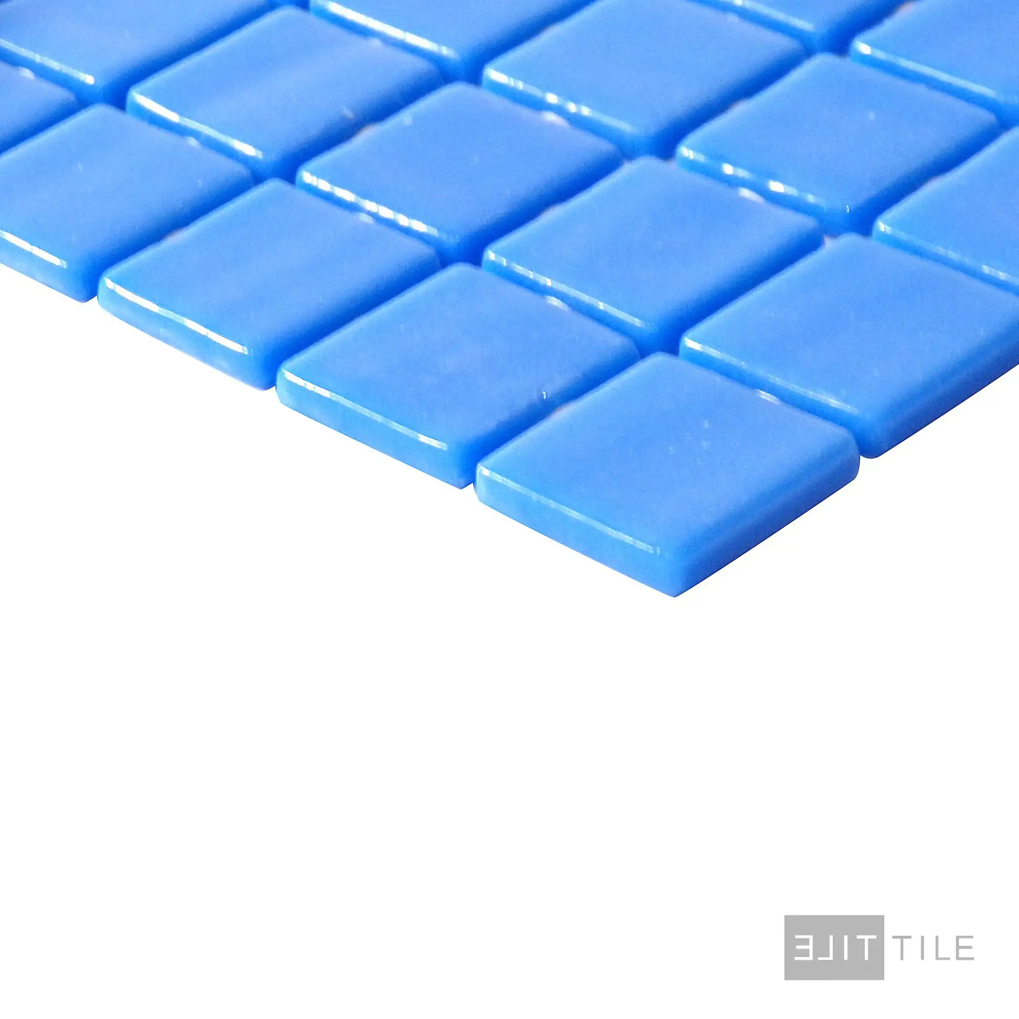 Lisa Pool Rated Square Glass Mosaic 12X18 Azul Celeste Glossy - Image 3