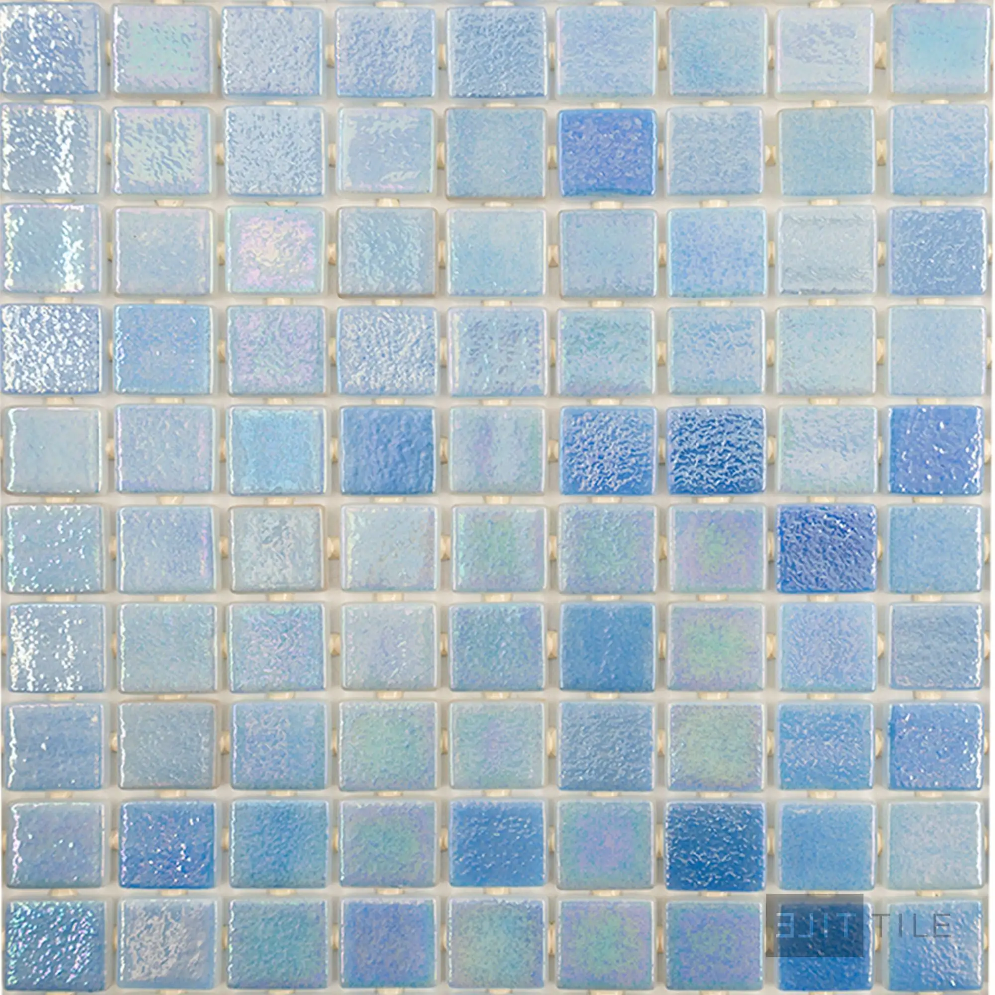 Opalescent Pool Rated Square Glass Mosaic 12X18 Celeste Azul Glossy
