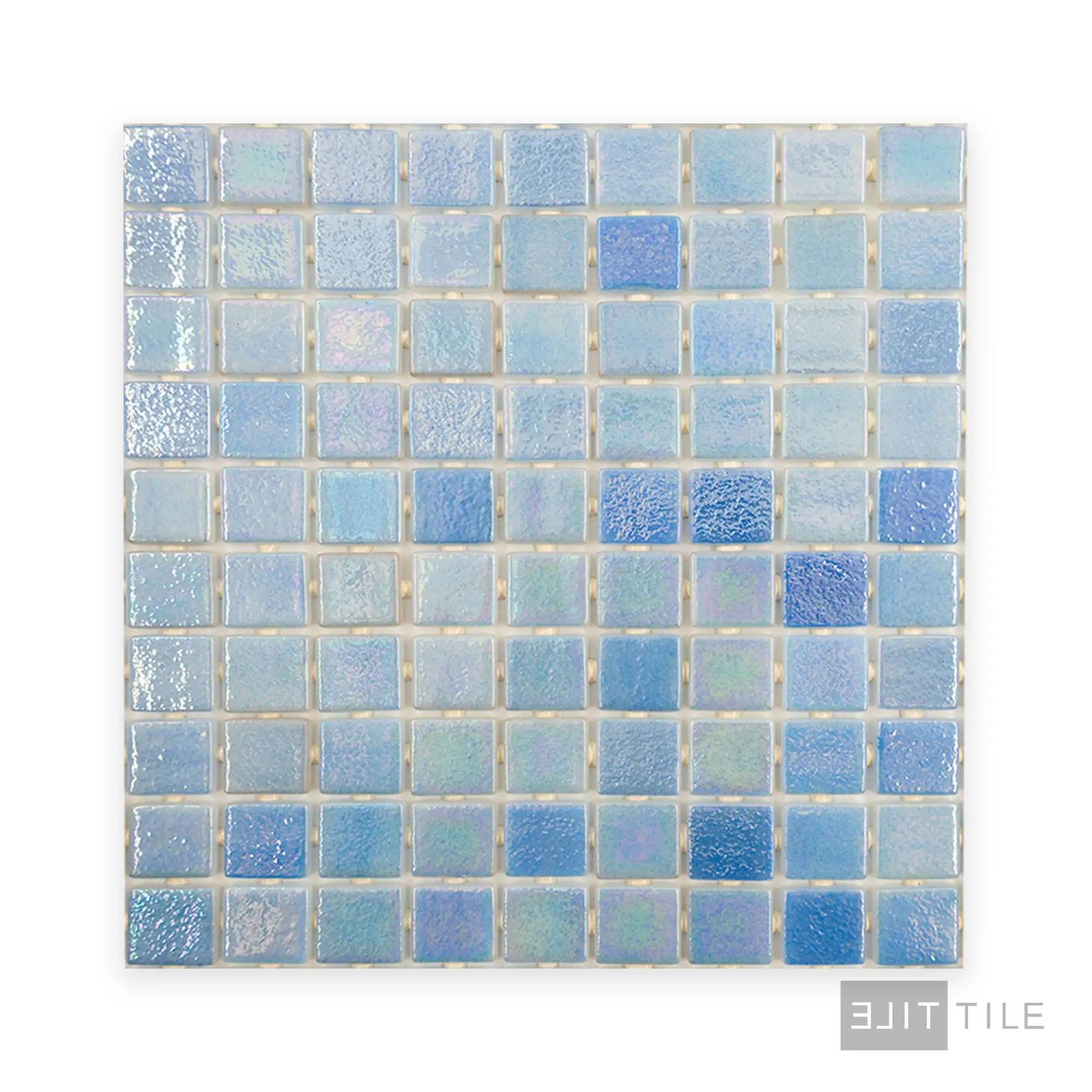 Opalescent Pool Rated Square Glass Mosaic 12X18 Celeste Azul Glossy - Image 3