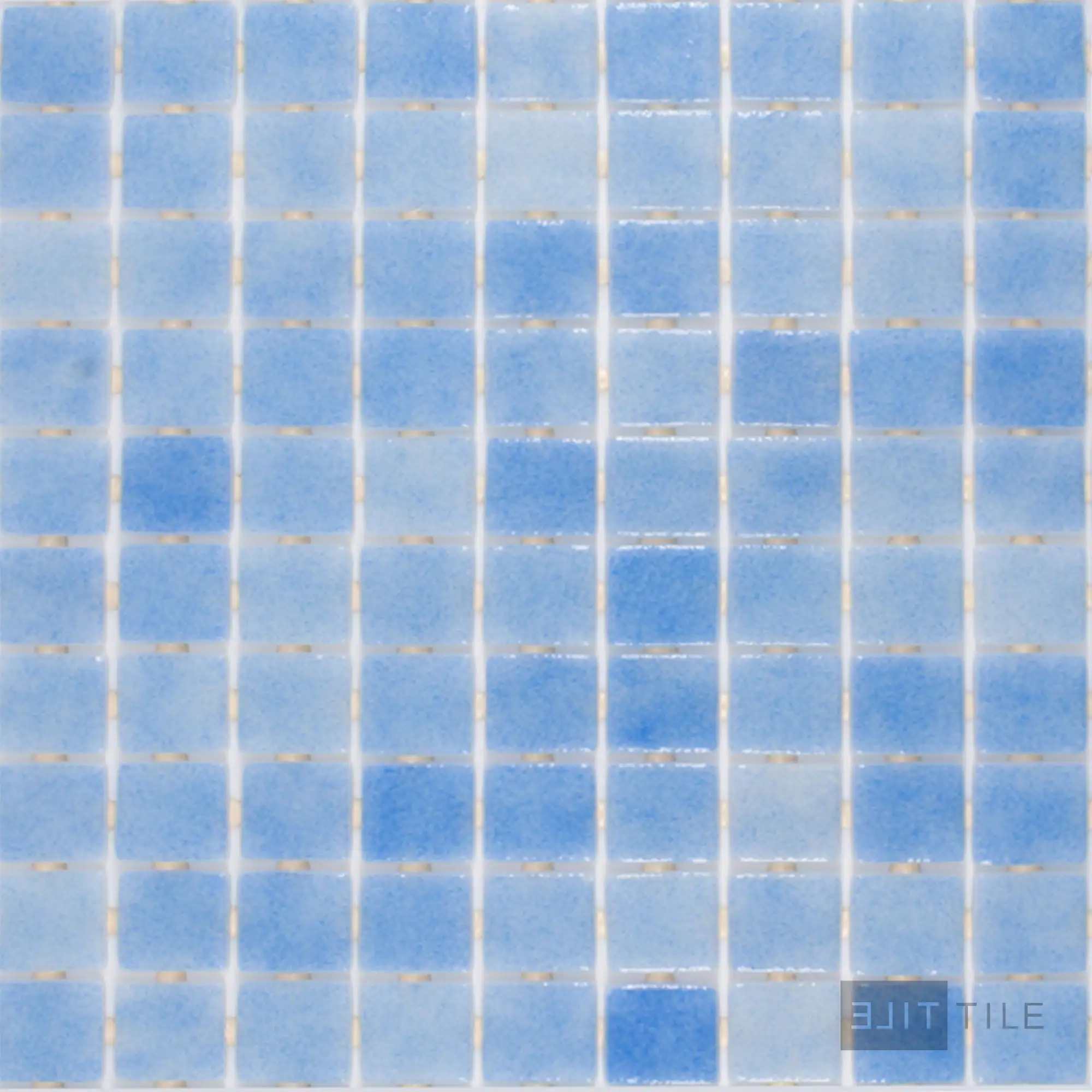 Nieve Pool Rated Square Glass Mosaic 12X18 Celeste Glossy