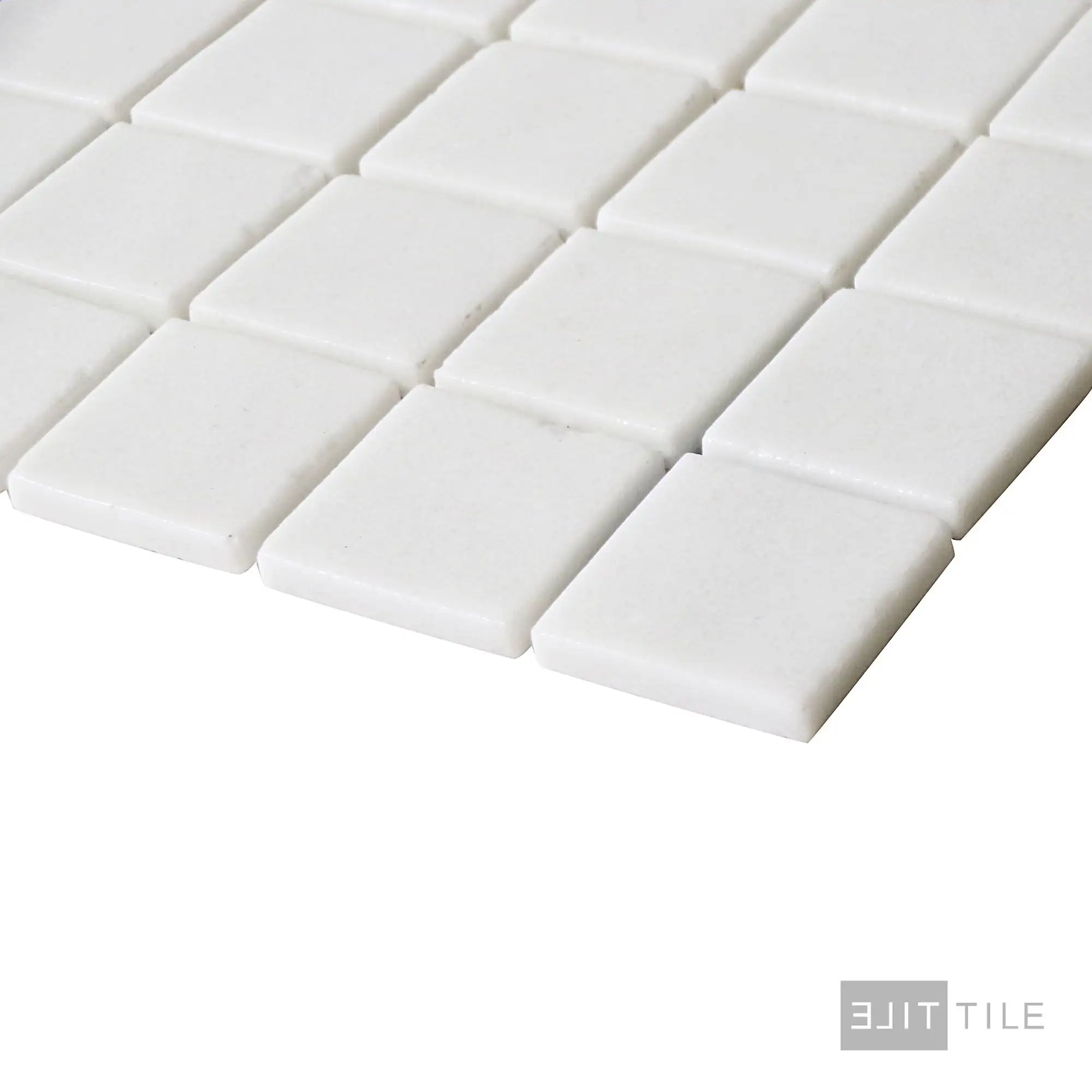 Natureglass Pool Rated Square Glass Mosaic 12X12 Malla White Glossy - Image 4