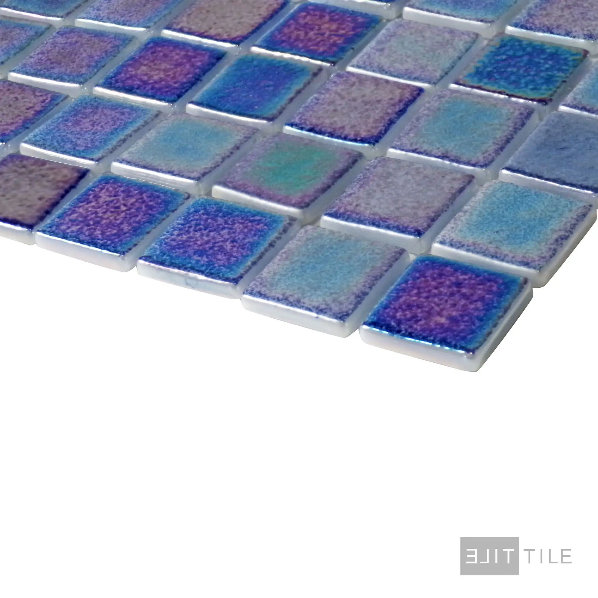 Opalescent Pool Rated Square Glass Mosaic 12X18 Marino Azul Glossy - Image 3