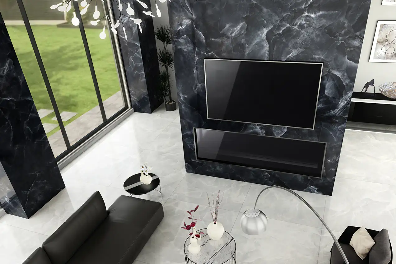 Onyx Porcelain Large Format Field Tile 24X48 Black Polished - Image 2