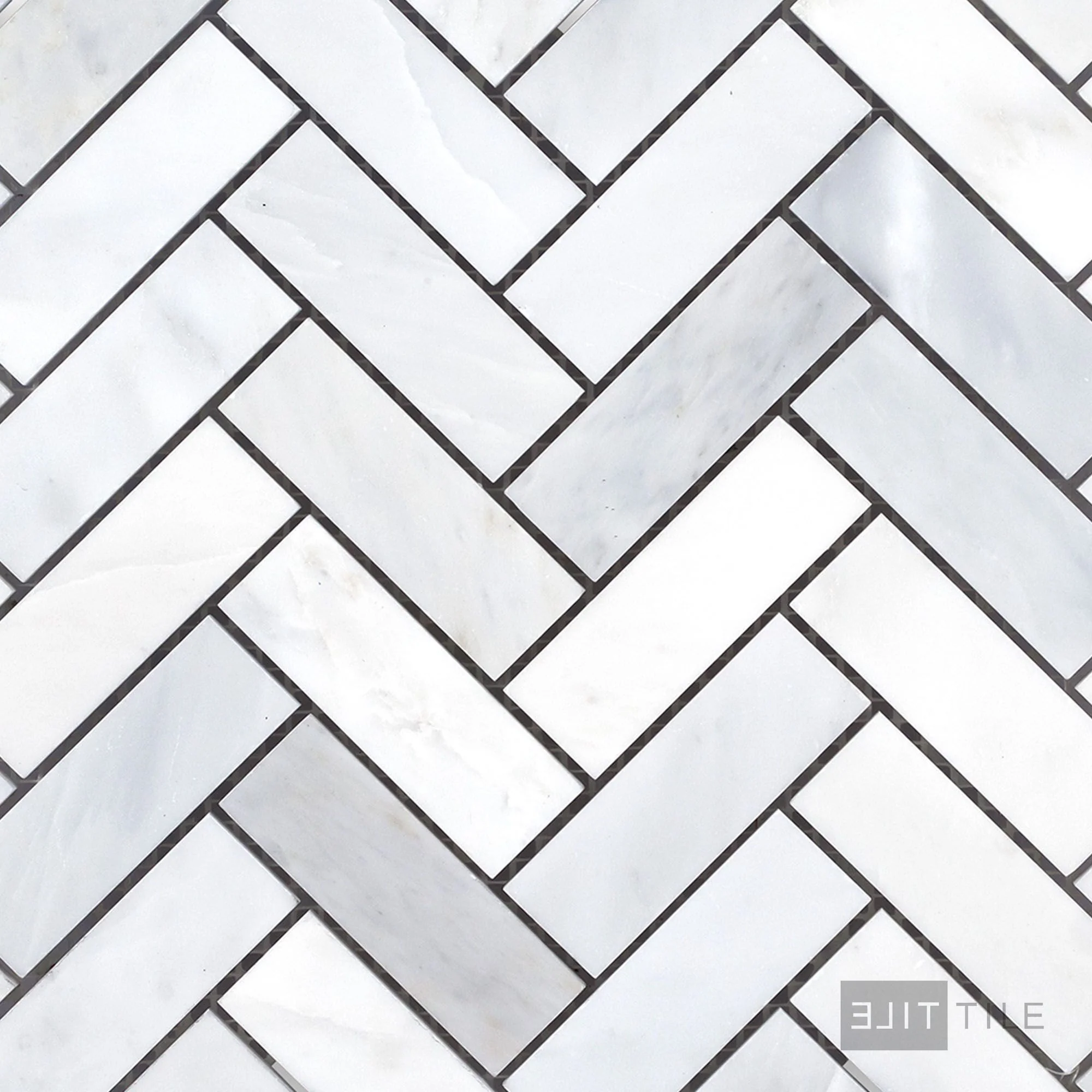 Oriental White Marble 1X3 Herringbone Honed Mosaic
