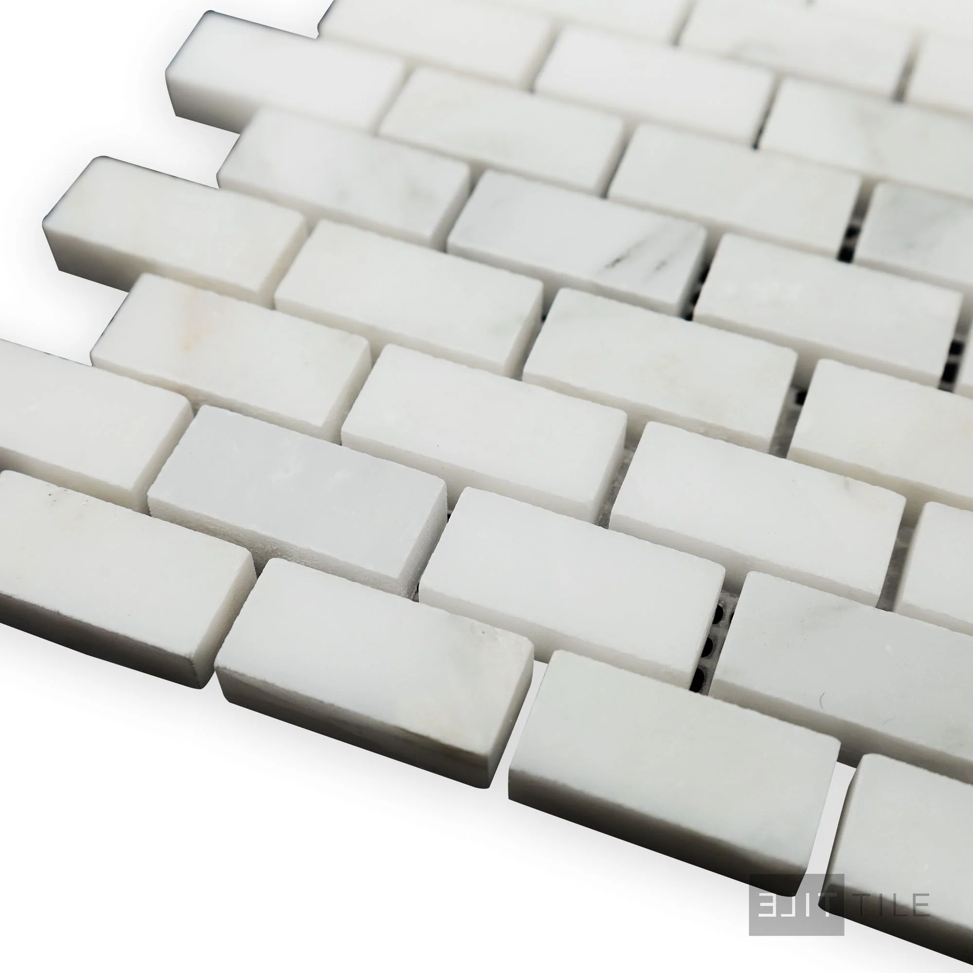 Oriental White Marble 5/8X1-1/4 Brick Honed Mosaic - Image 3