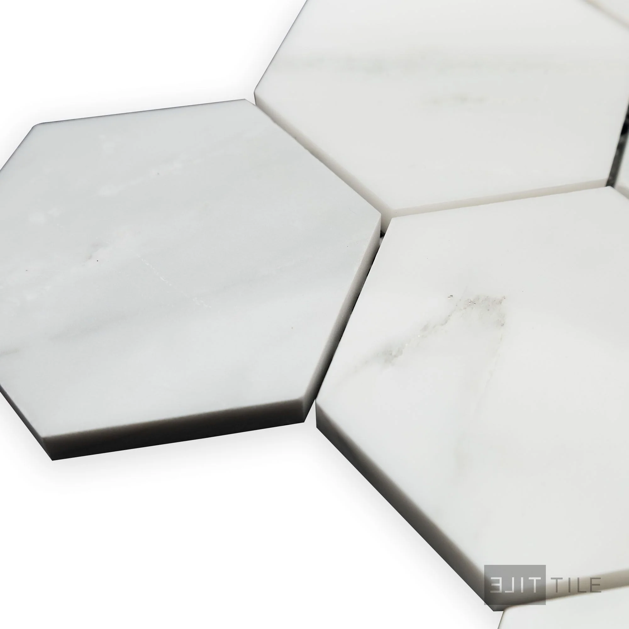 Oriental White Marble 3" Hexagon Polished Mosaic - Image 3