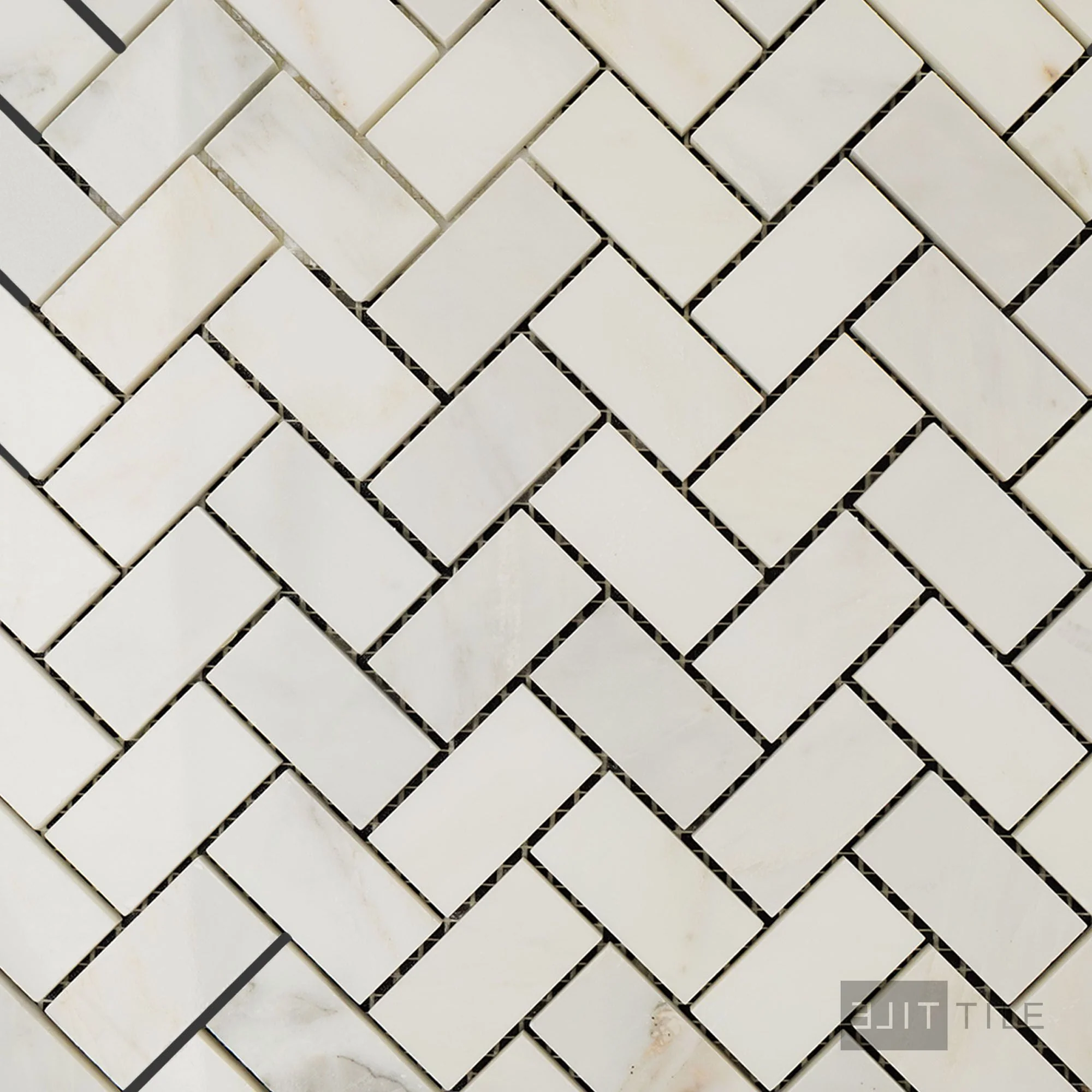 Oriental White Marble 1X2 Herringbone Polished Mosaic