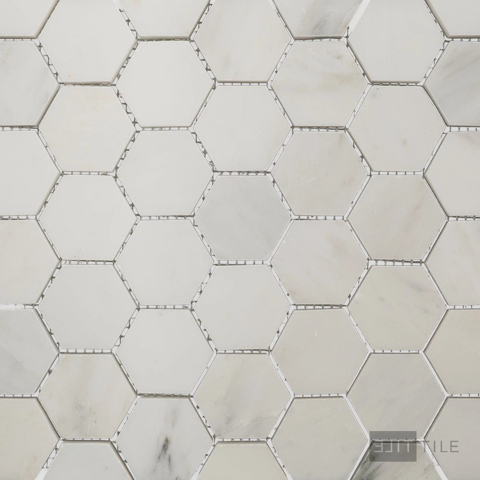 Oriental White Marble 2" Hexagon Polished Mosaic