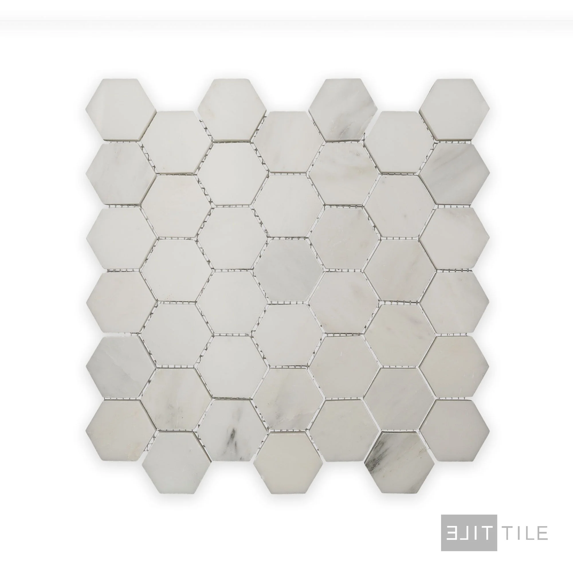 Oriental White Marble 2" Hexagon Polished Mosaic - Image 2