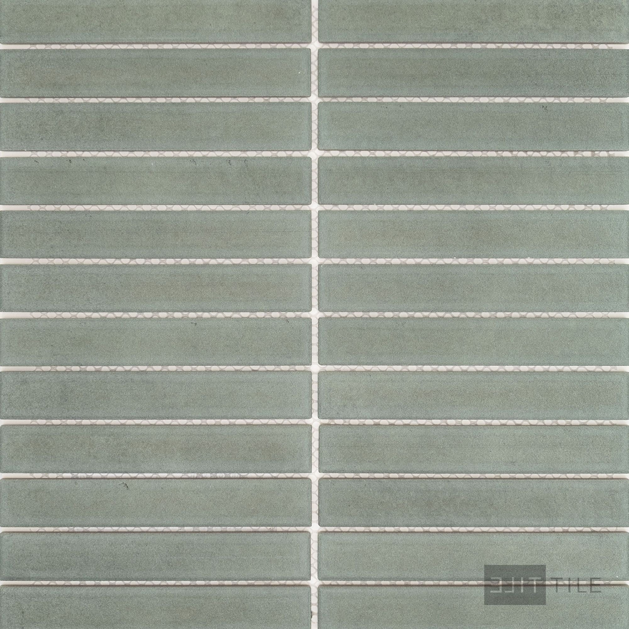 Passaggi 1X6 Grid Mosaic 12X12 Green Matte