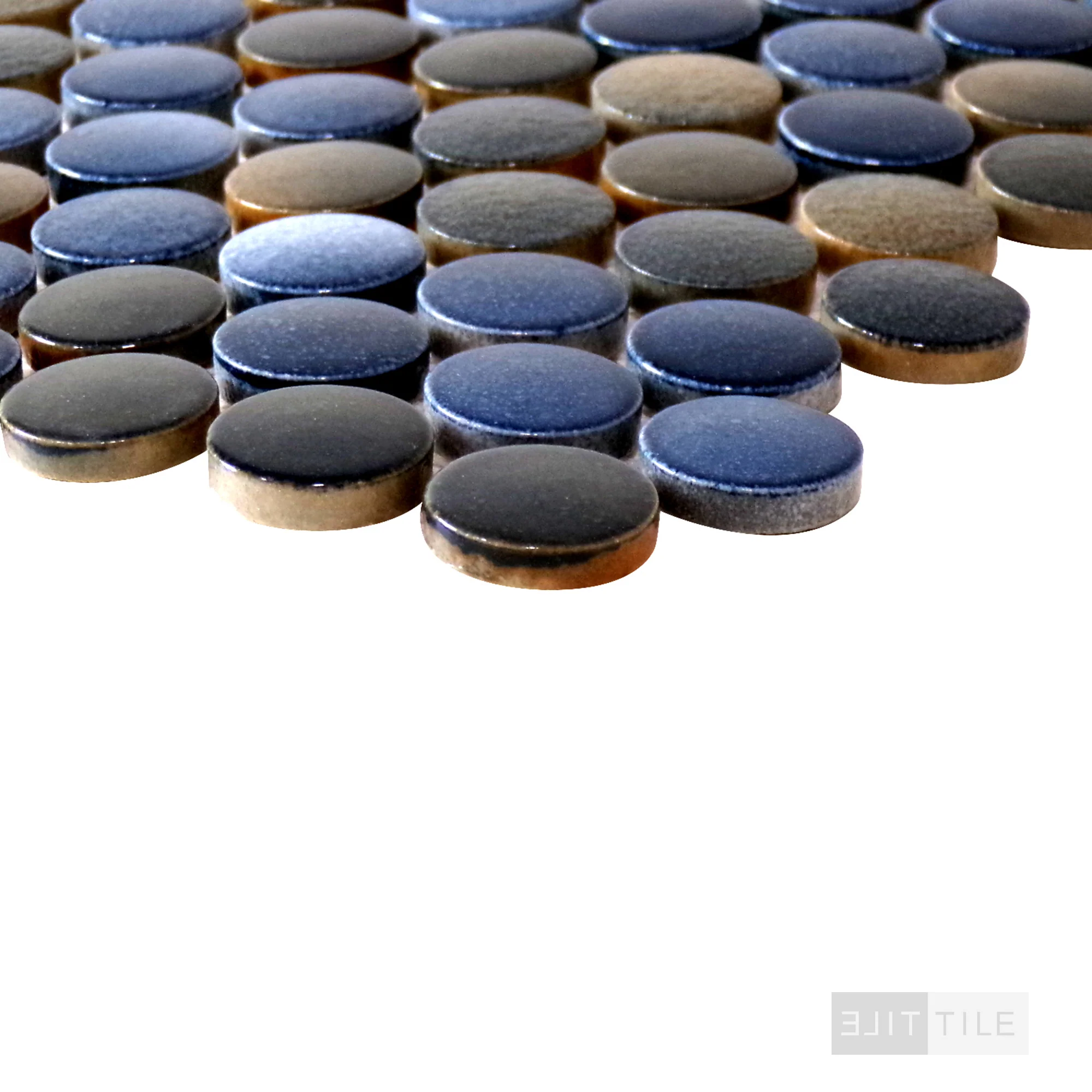 Penny Round Mosaic 12X12 Azul Glossy - Image 3