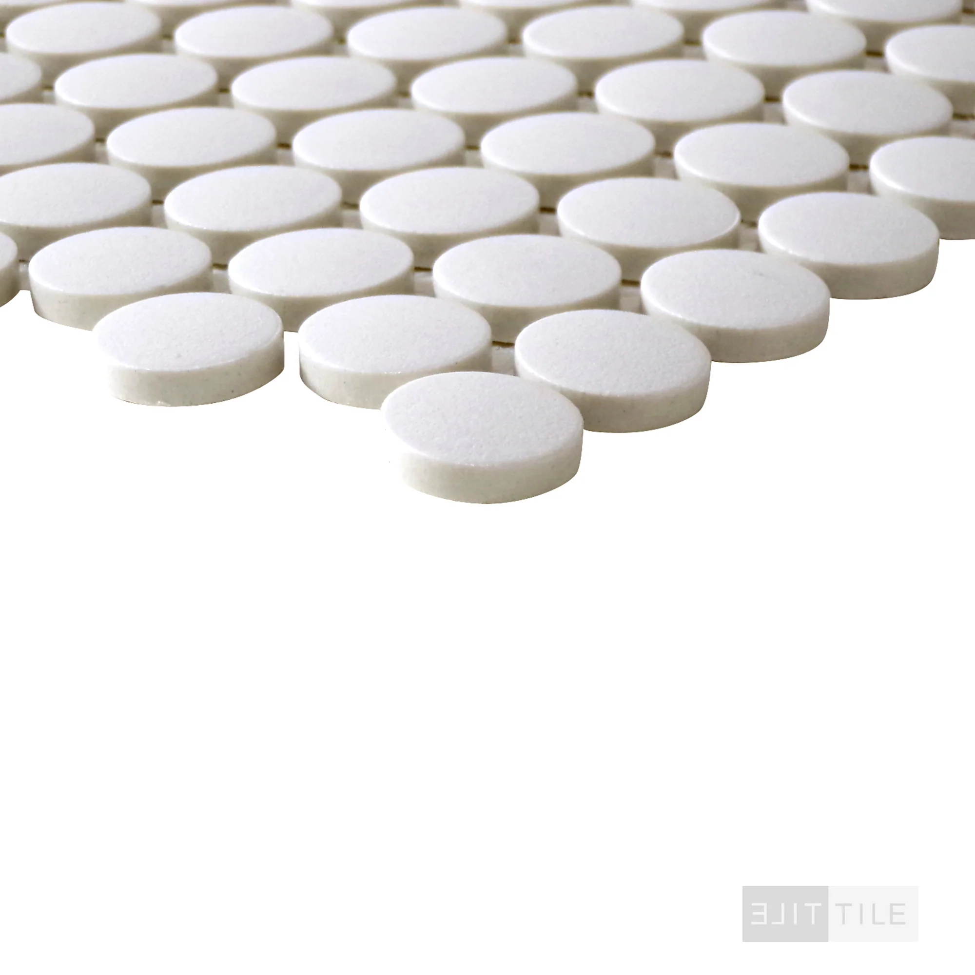 Penny Round Mosaic 11X12 Bianco Matte - Image 3