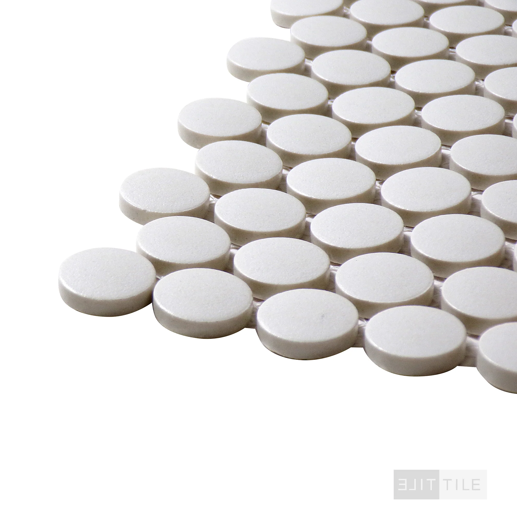 Penny Round Mosaic 11X12 Bianco Matte - Image 4