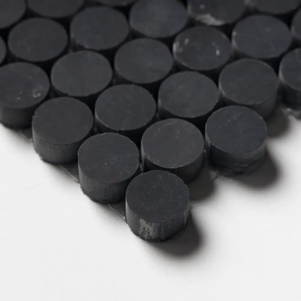 Penny Round Mosaic Collection 11.25X11.75 Black Honed - Image 4
