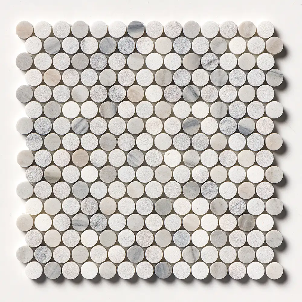 Penny Round Mosaic Collection 11.25X11.75 Skyline Honed&Leather - Image 2