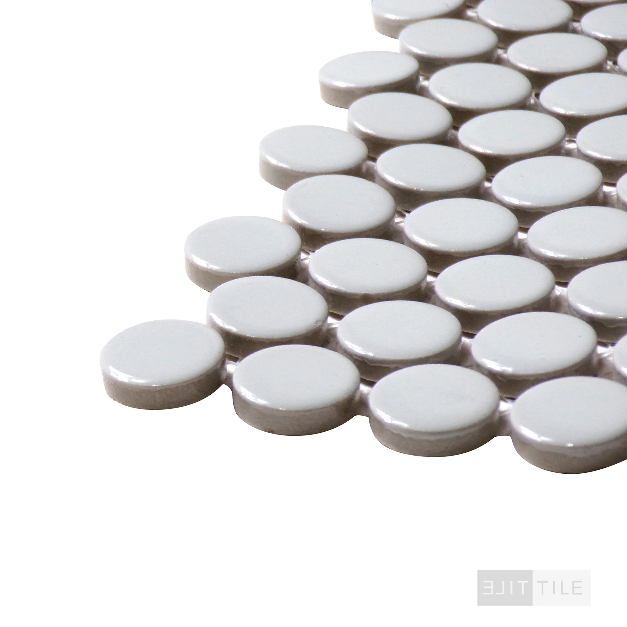 Penny Round Mosaic 11X12 Gray Glossy - Image 4