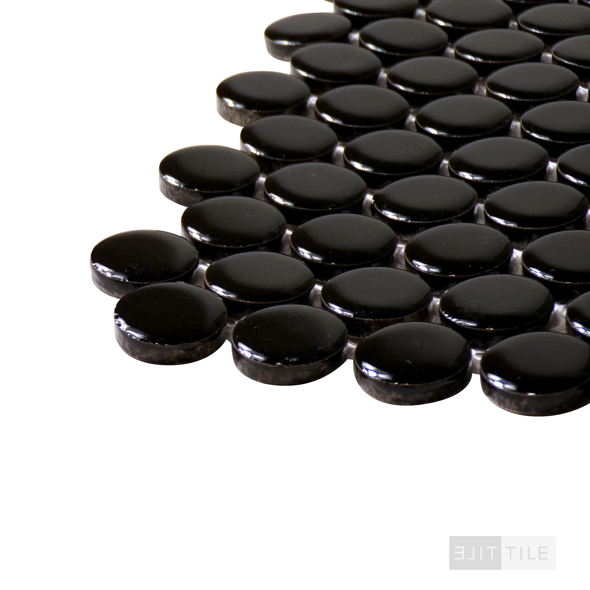 Penny Round Mosaic 11X12 Nero Glossy - Image 4