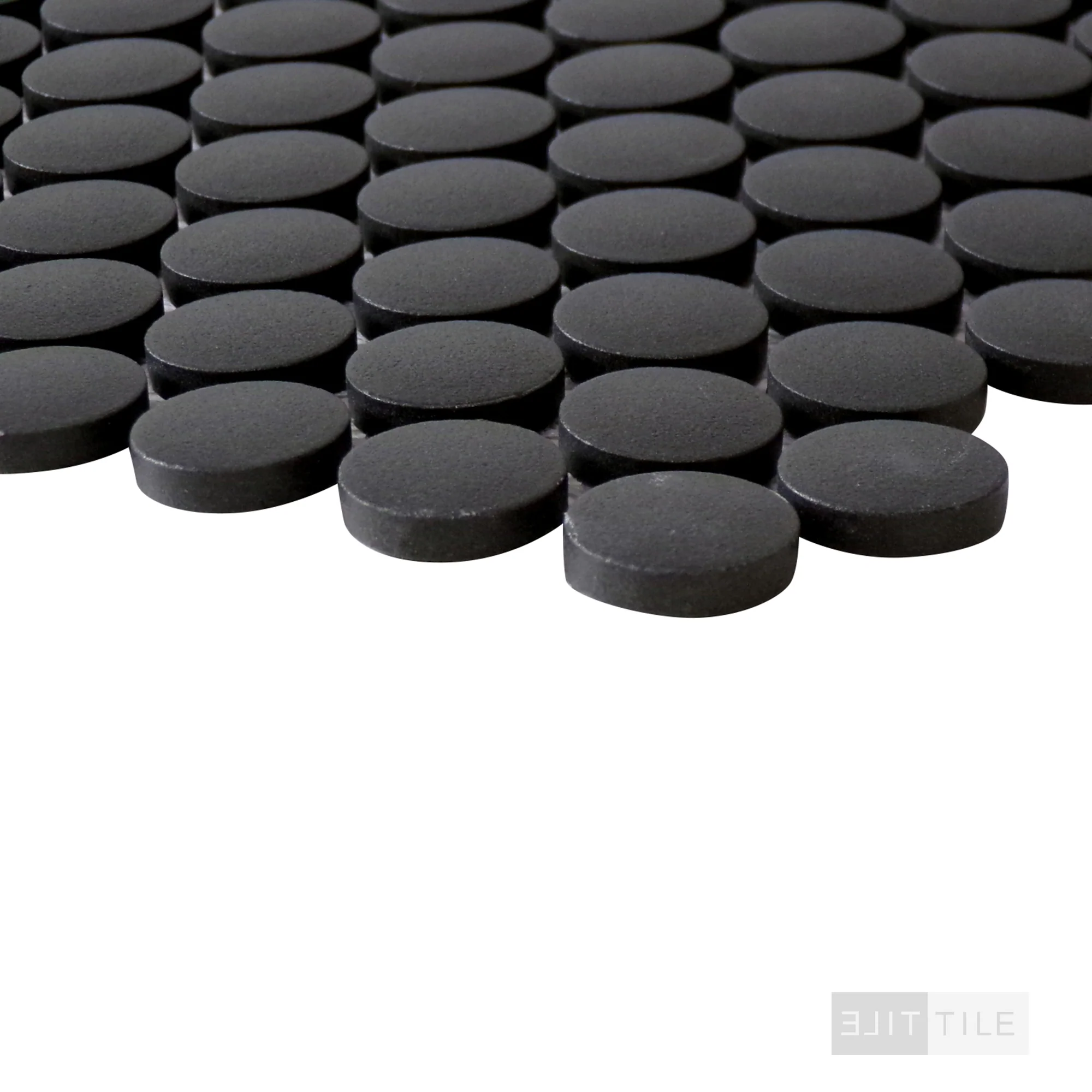 Penny Round Mosaic 11X12 Nero Matte - Image 3
