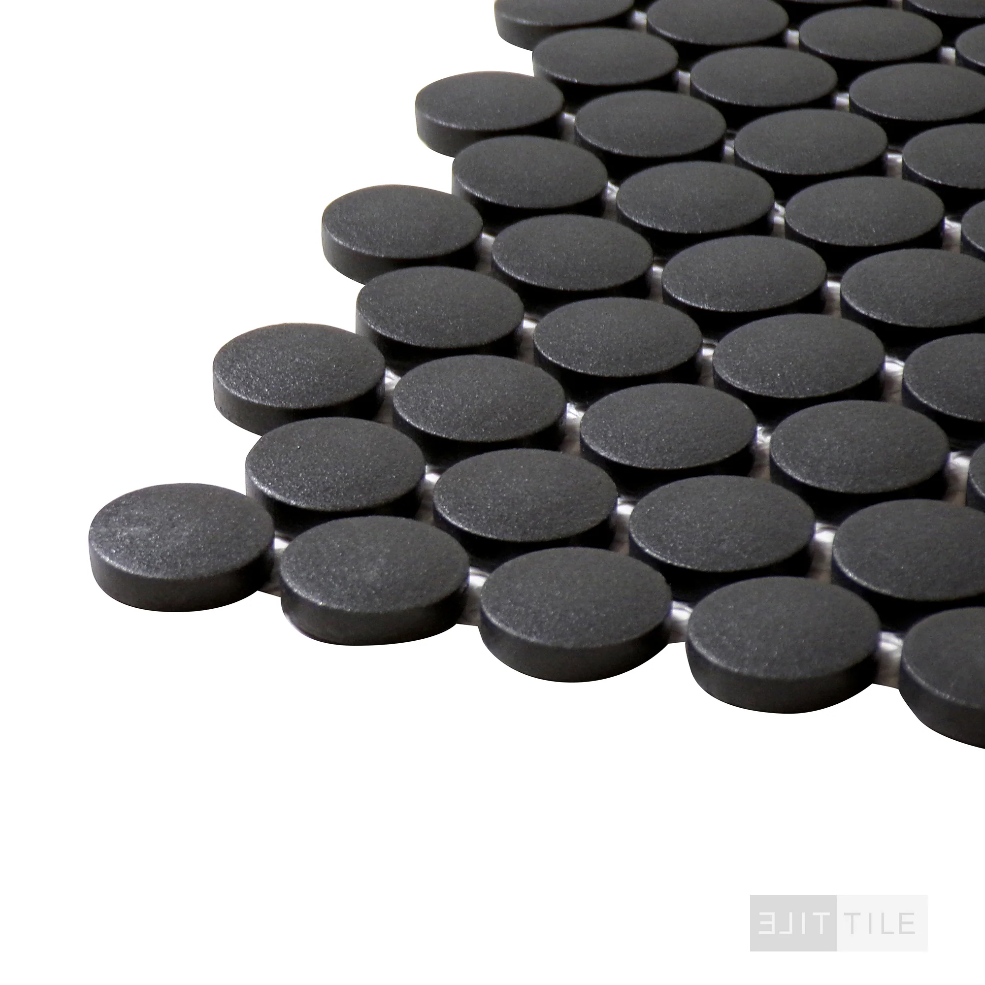 Penny Round Mosaic 11X12 Nero Matte - Image 4