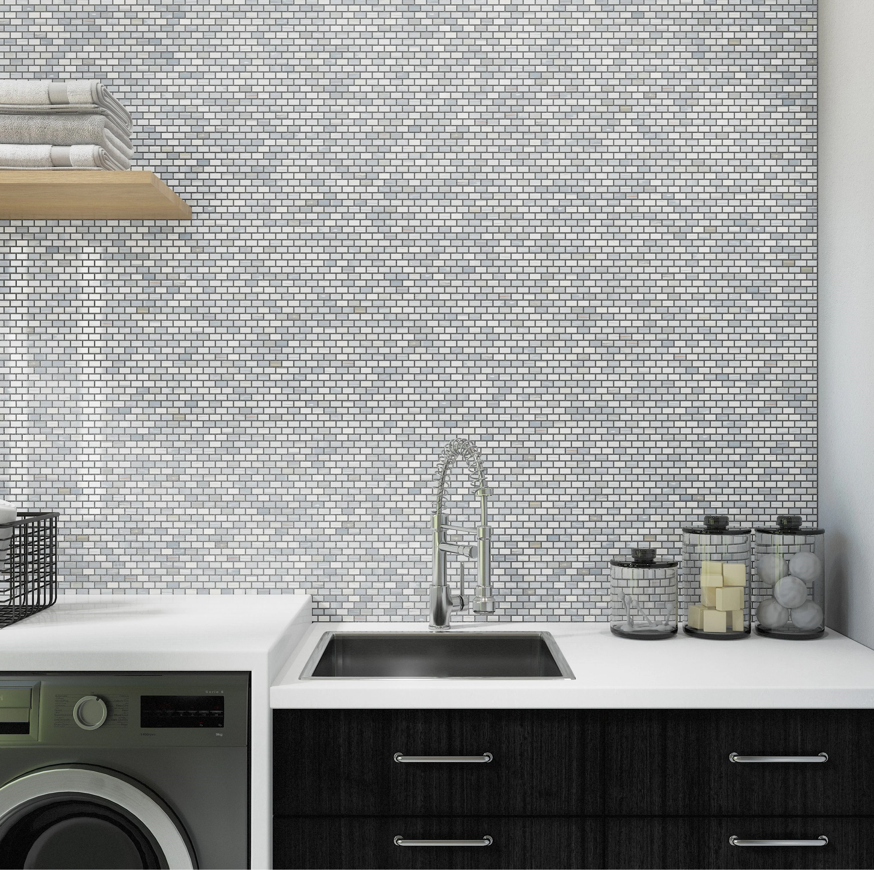Perfit Mosaix 0.5X1 Natural Stone Mosaic 18X12 Grey Palissandro Polished - Image 2