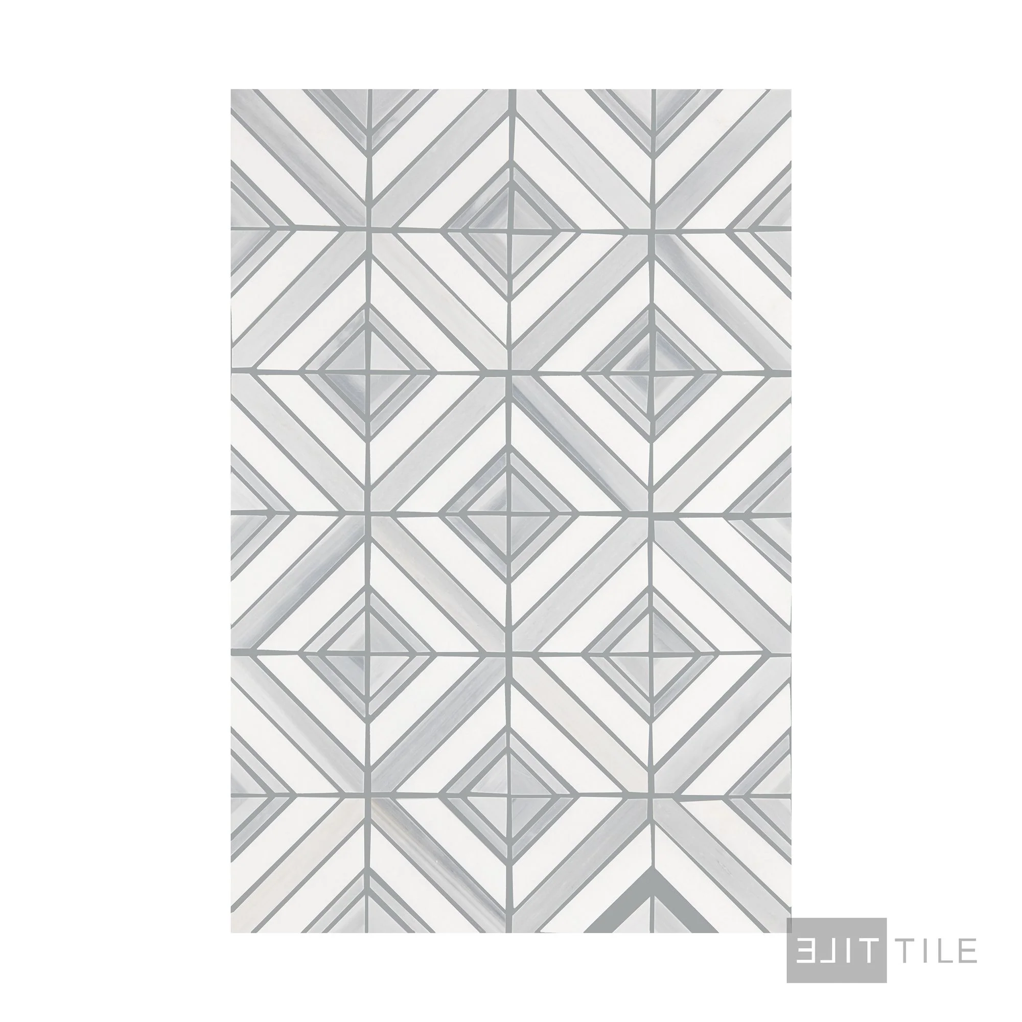 Perfit Mosaix Natural Stone Mosaic 18X12 Grey Palissandro & Thassos Polished - Image 3