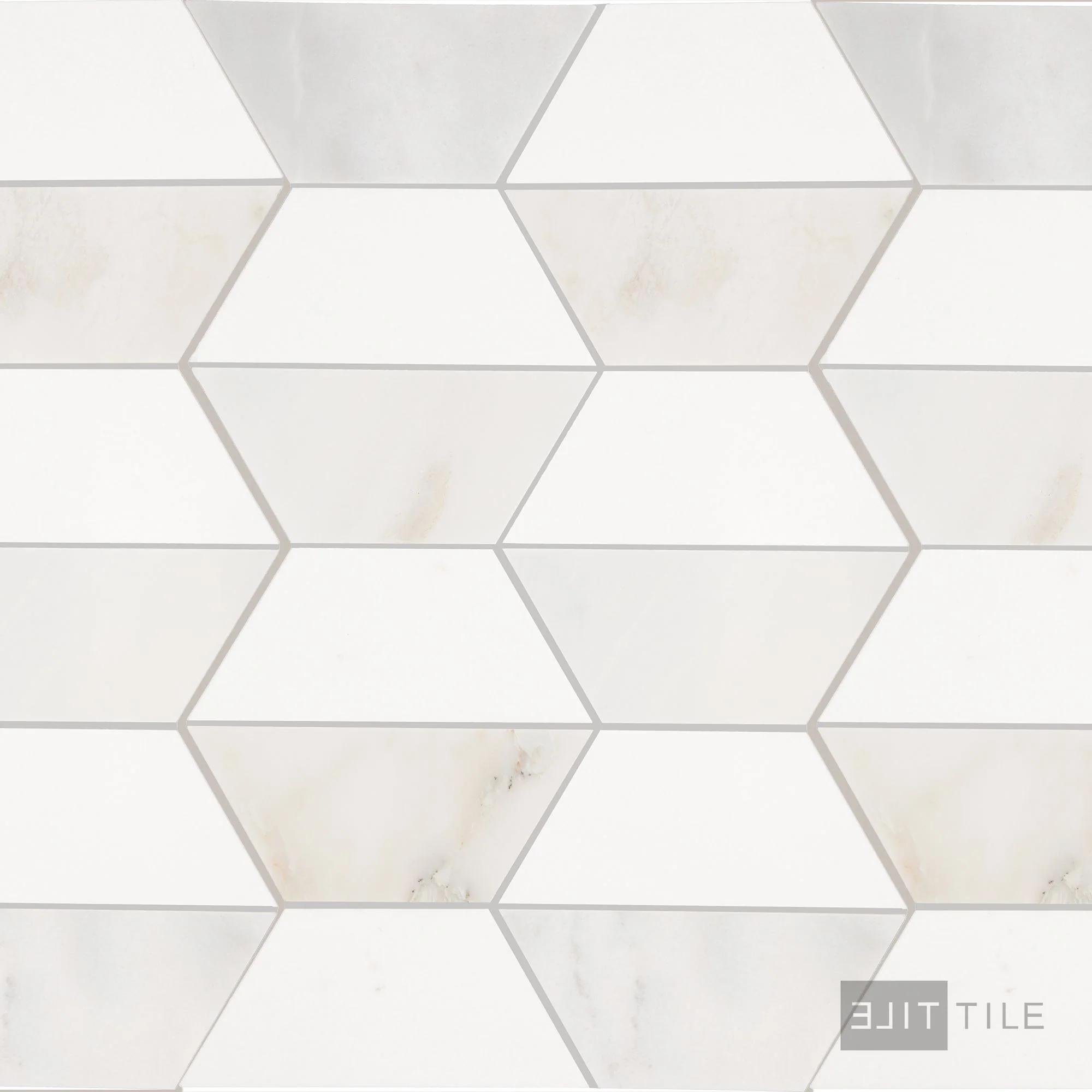 Perfit Mosaix Natural Stone Mosaic Half Hexagon 18X12 Paradise & Thassos Polished