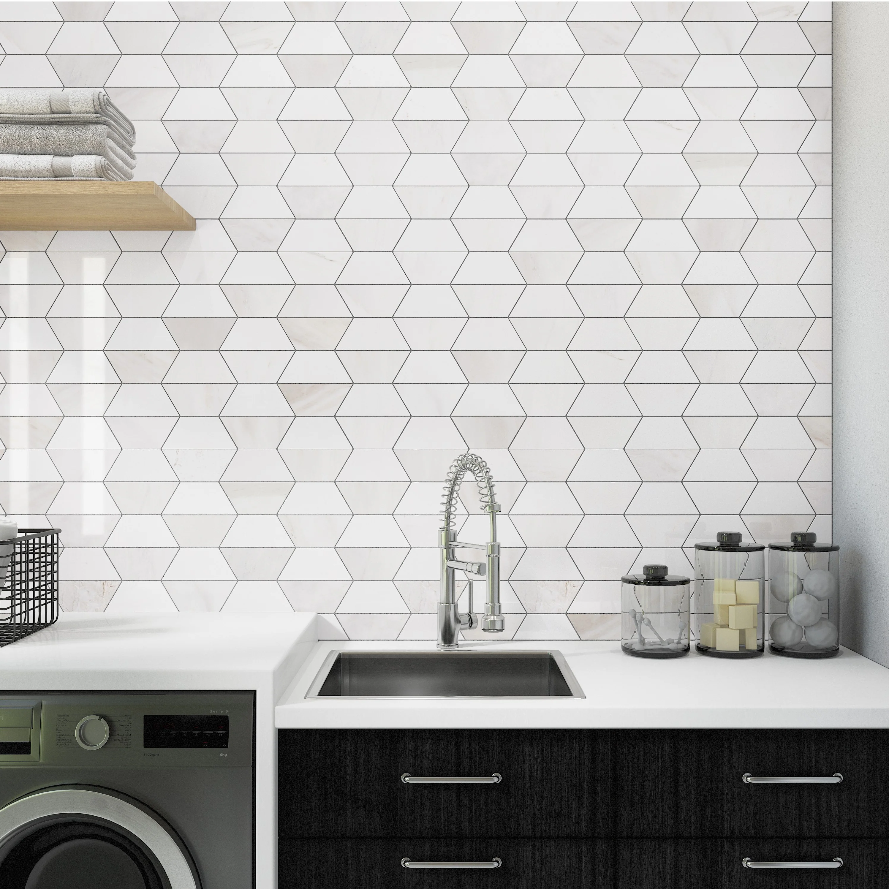 Perfit Mosaix Natural Stone Mosaic Half Hexagon 18X12 Paradise & Thassos Polished - Image 2