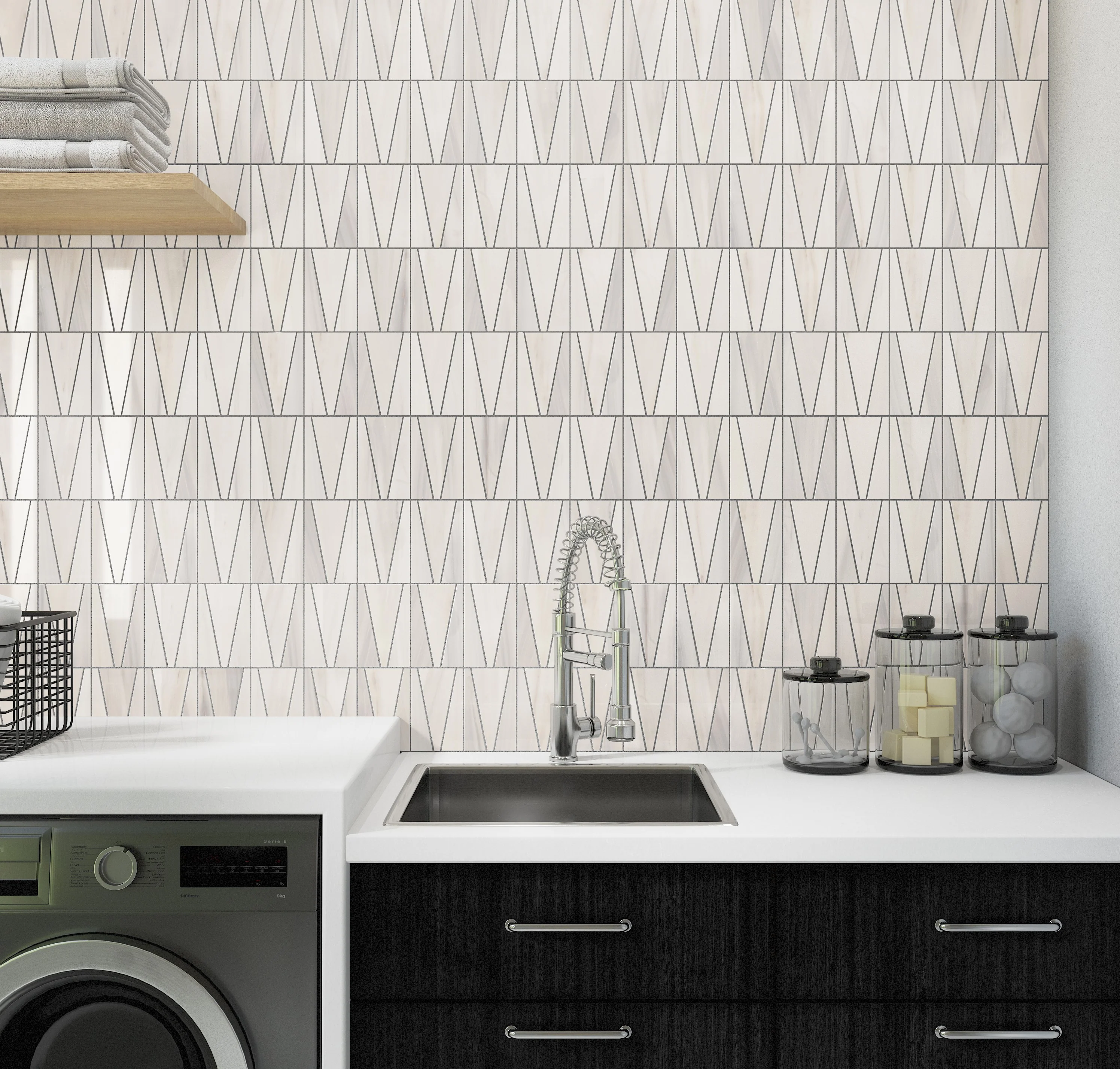 Perfit Mosaix Natural Stone Mosaic Trace 18X12 Patagonia White Polished - Image 2
