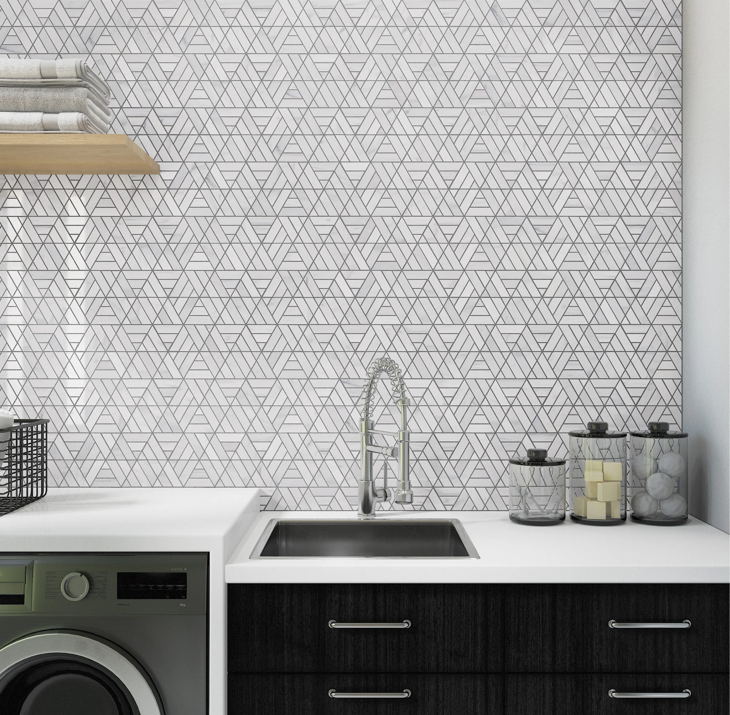 Perfit Mosaix Natural Stone Mosaic 18X12 Saran White Polished - Image 2
