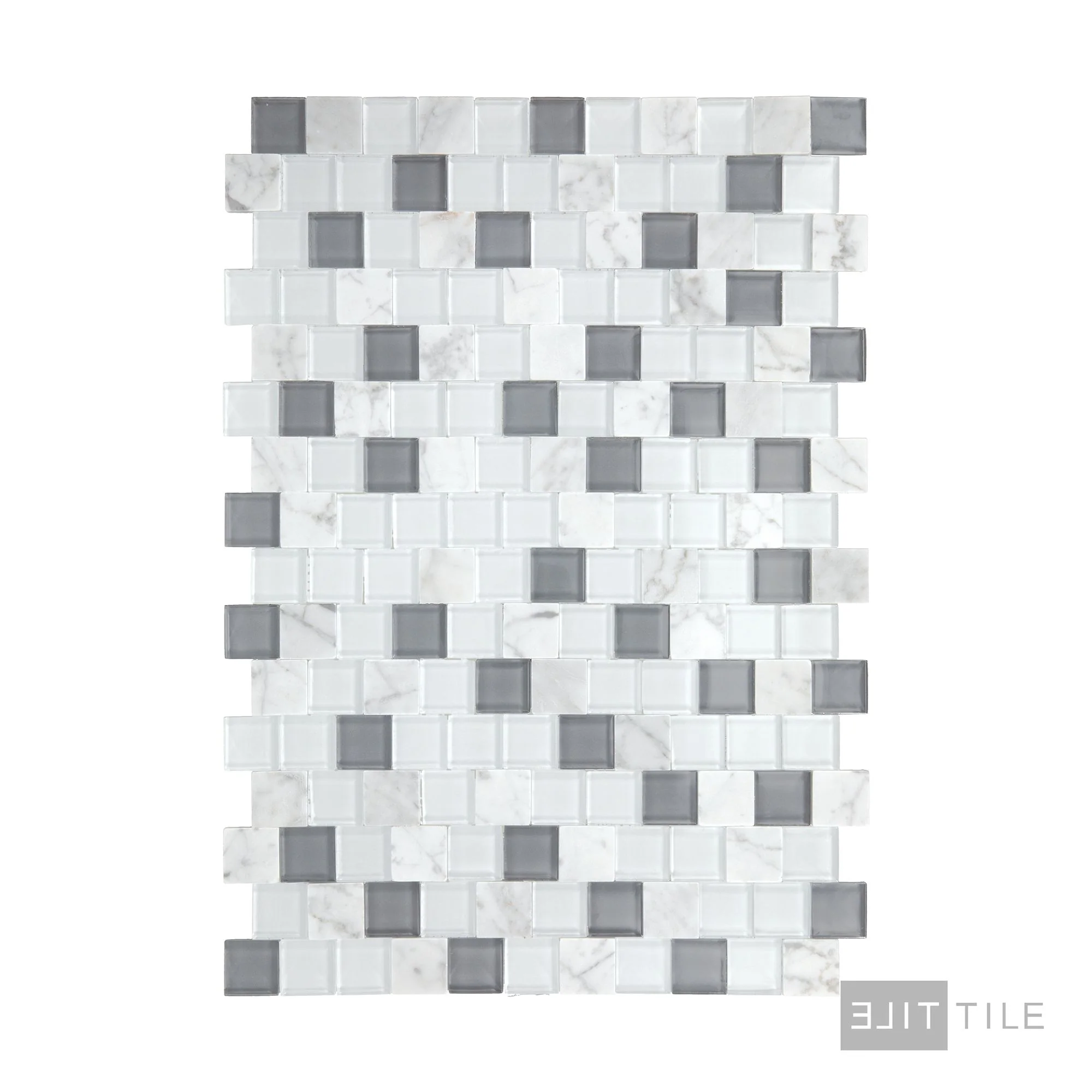 Perfit Mosaix 1X1 Natural Stone Mosaic 18X12 White Carrara & Glass Polished - Image 3