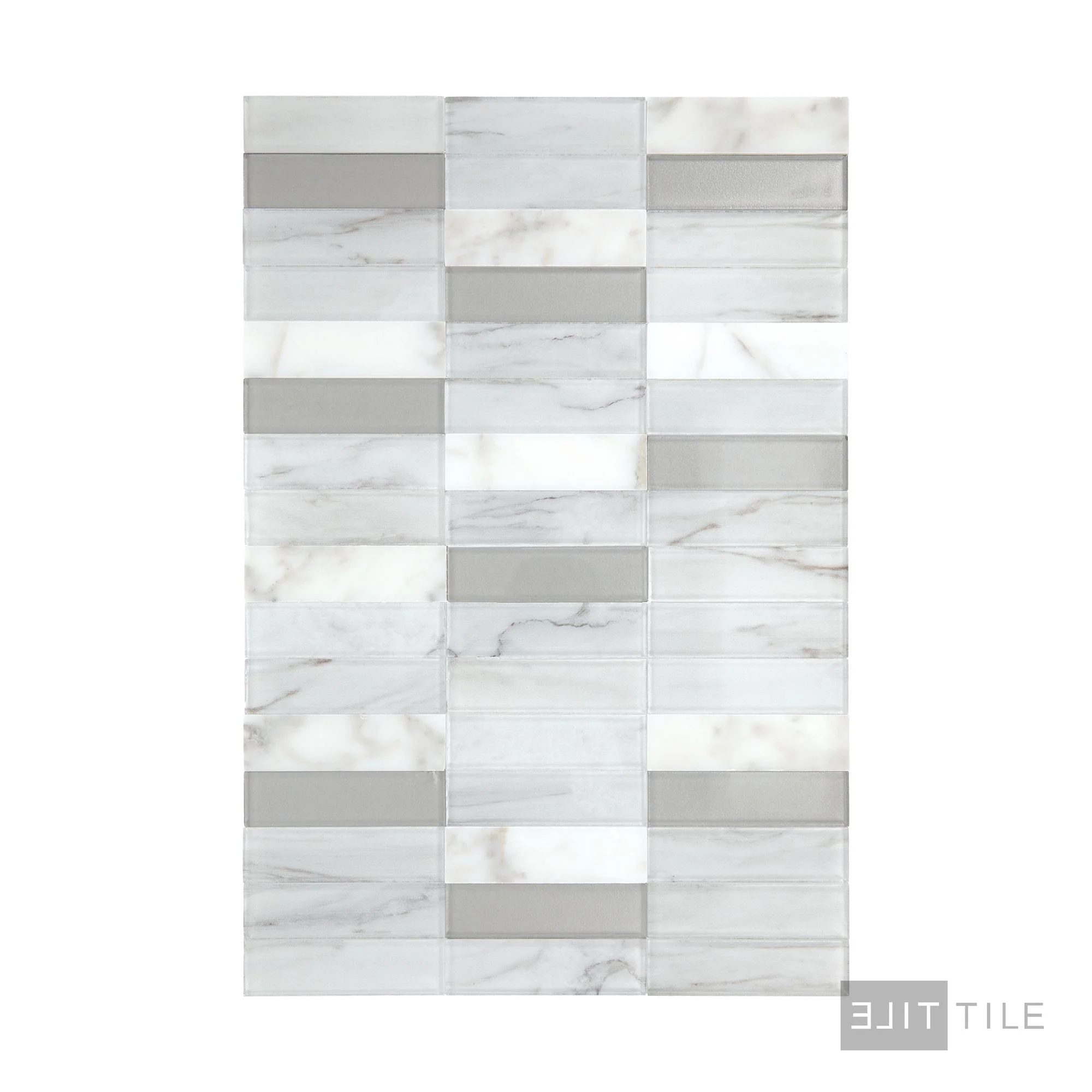 Perfit Mosaix 1X4 Natural Stone Mosaic 18X12 White Carrara & Glass Polished - Image 3