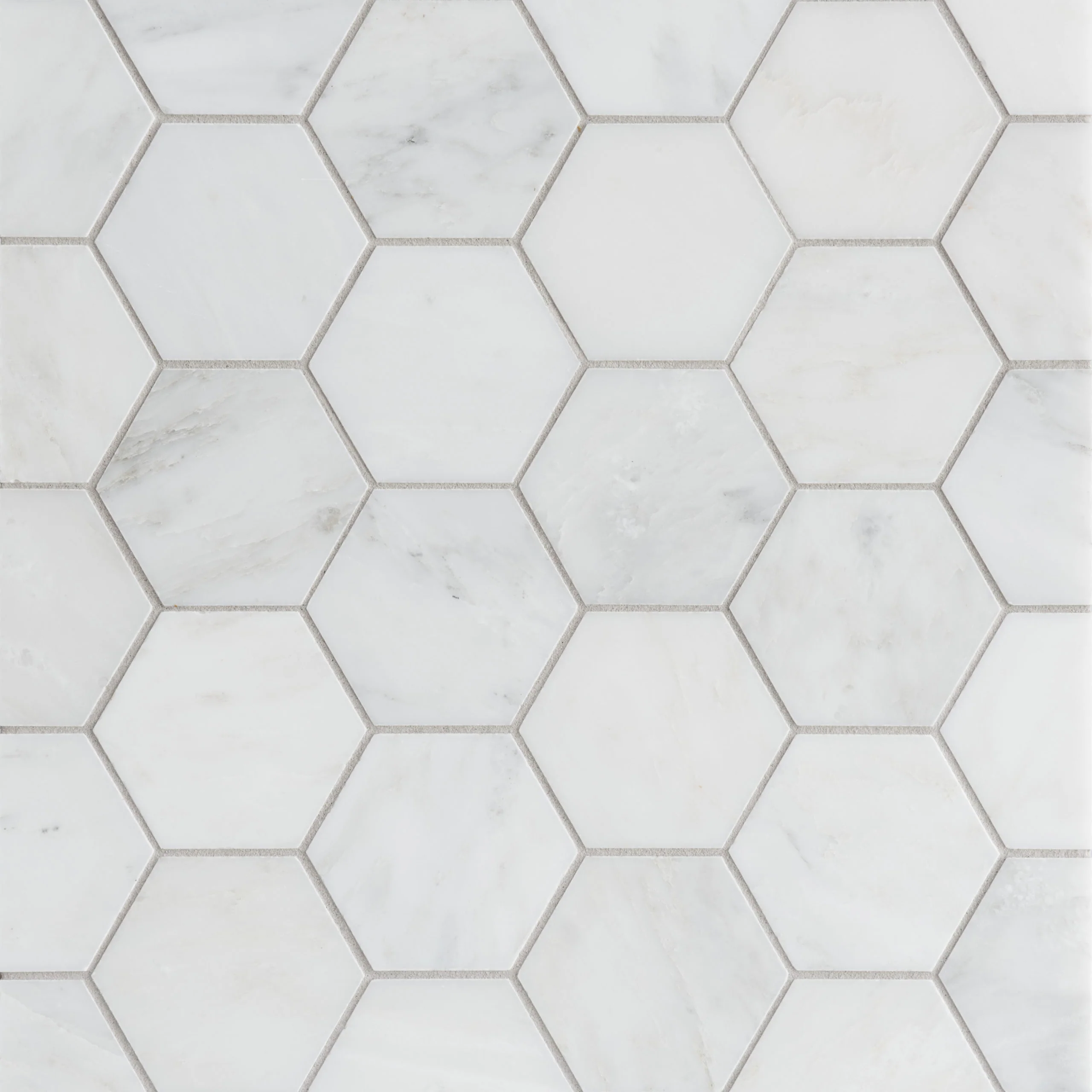Pietra Bello Hexagon Mosaic 10-5/8X12-3/8 Bianco Bello Honed