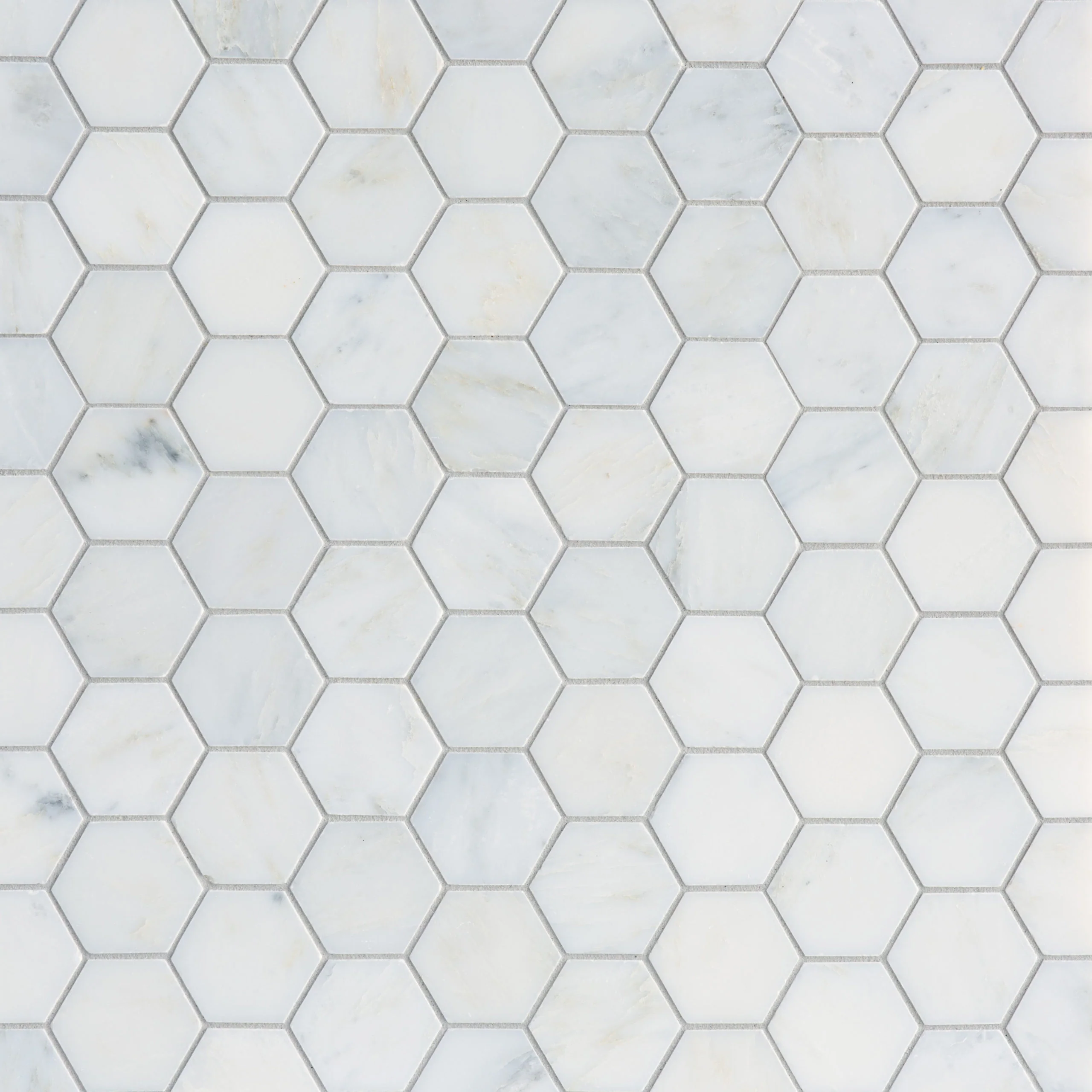 Pietra Bello Hexagon Mosaic 11-3/4X12 Bianco Bello Honed