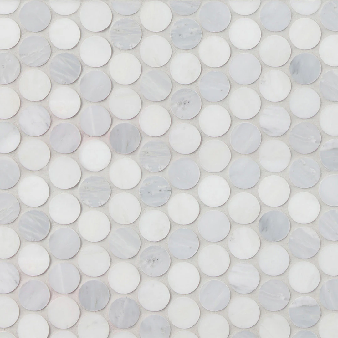 Pietra Gris Circle Mosaic 12X13 Grey / White Honed