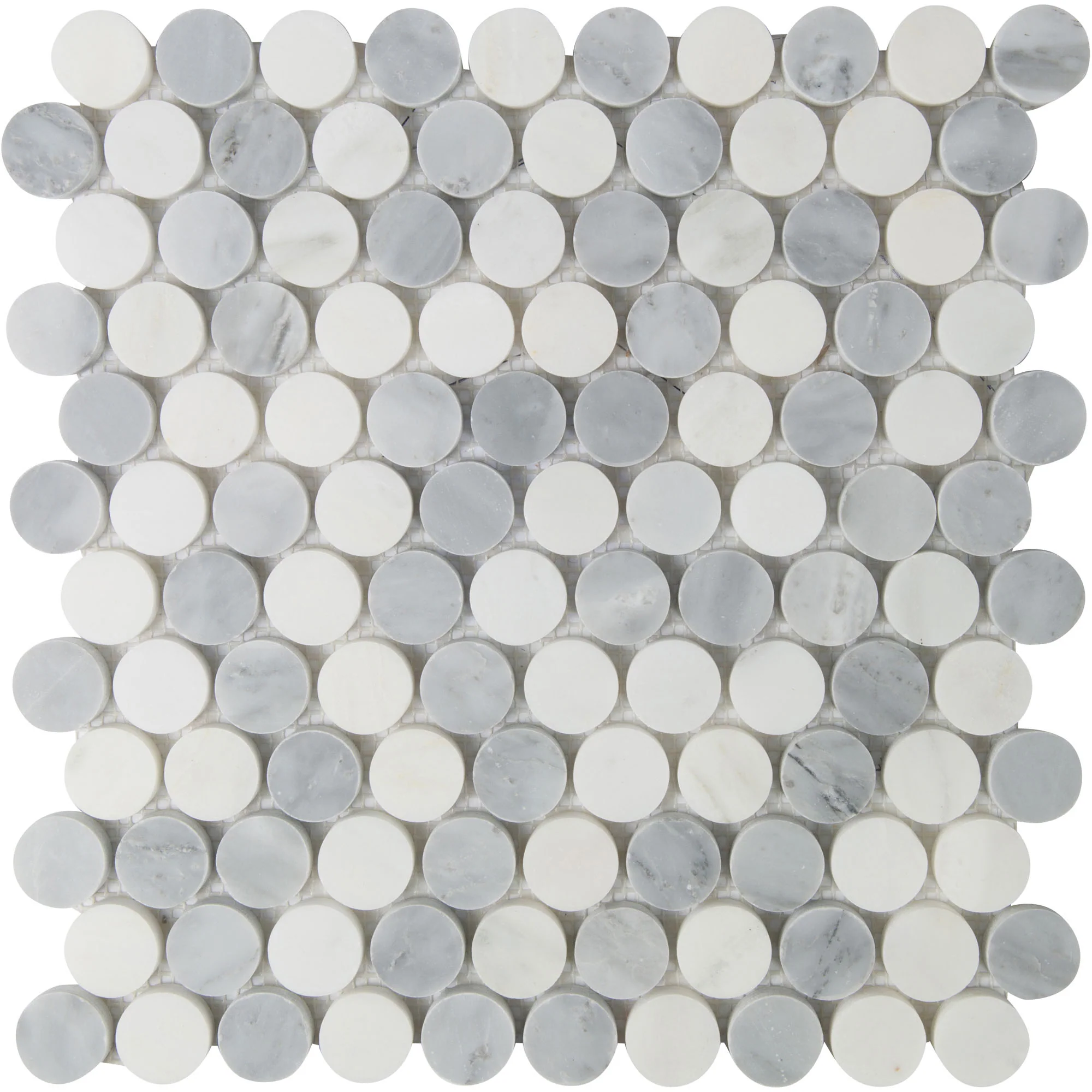 Pietra Gris Circle Mosaic 12X13 Grey / White Honed - Image 3