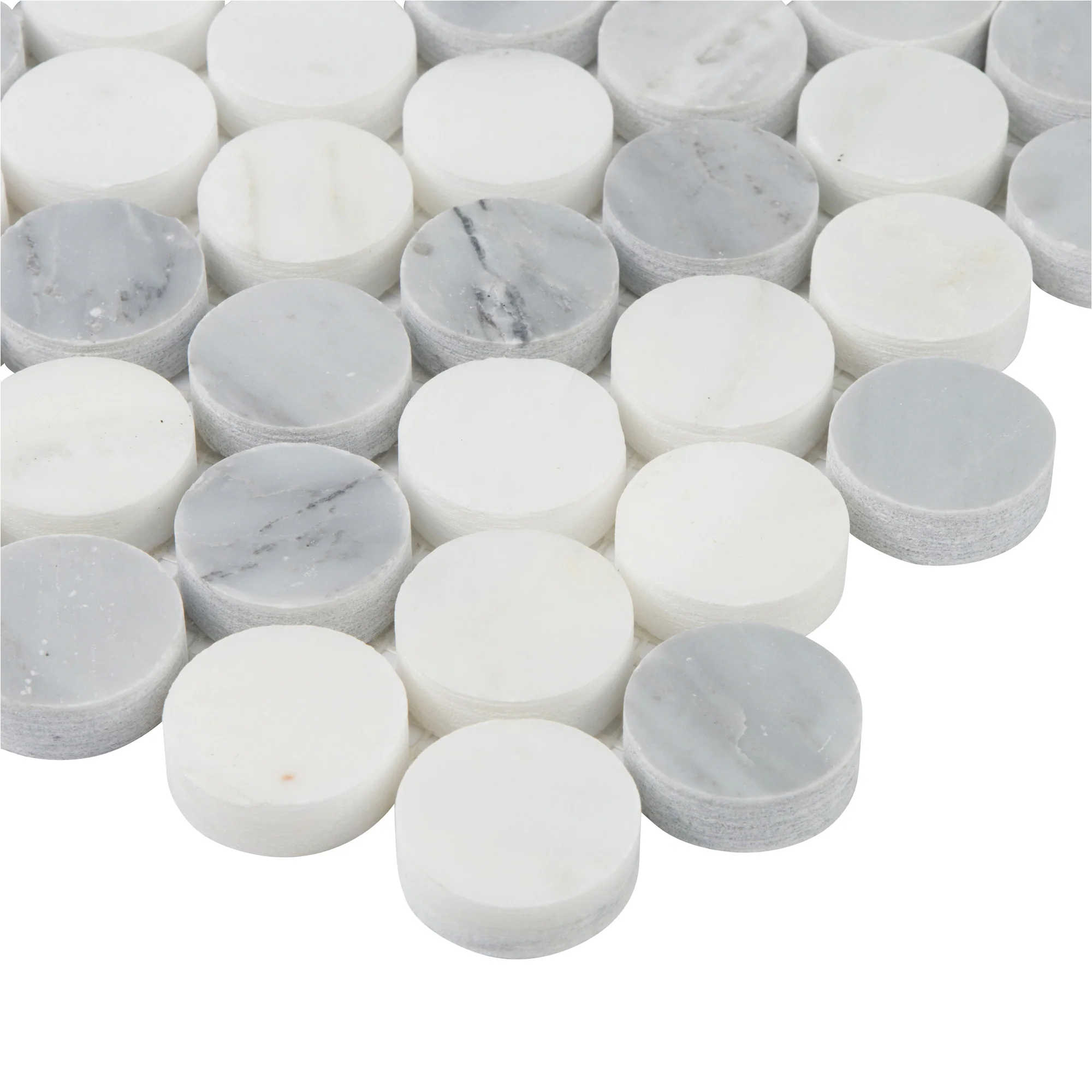 Pietra Gris Circle Mosaic 12X13 Grey / White Honed - Image 4
