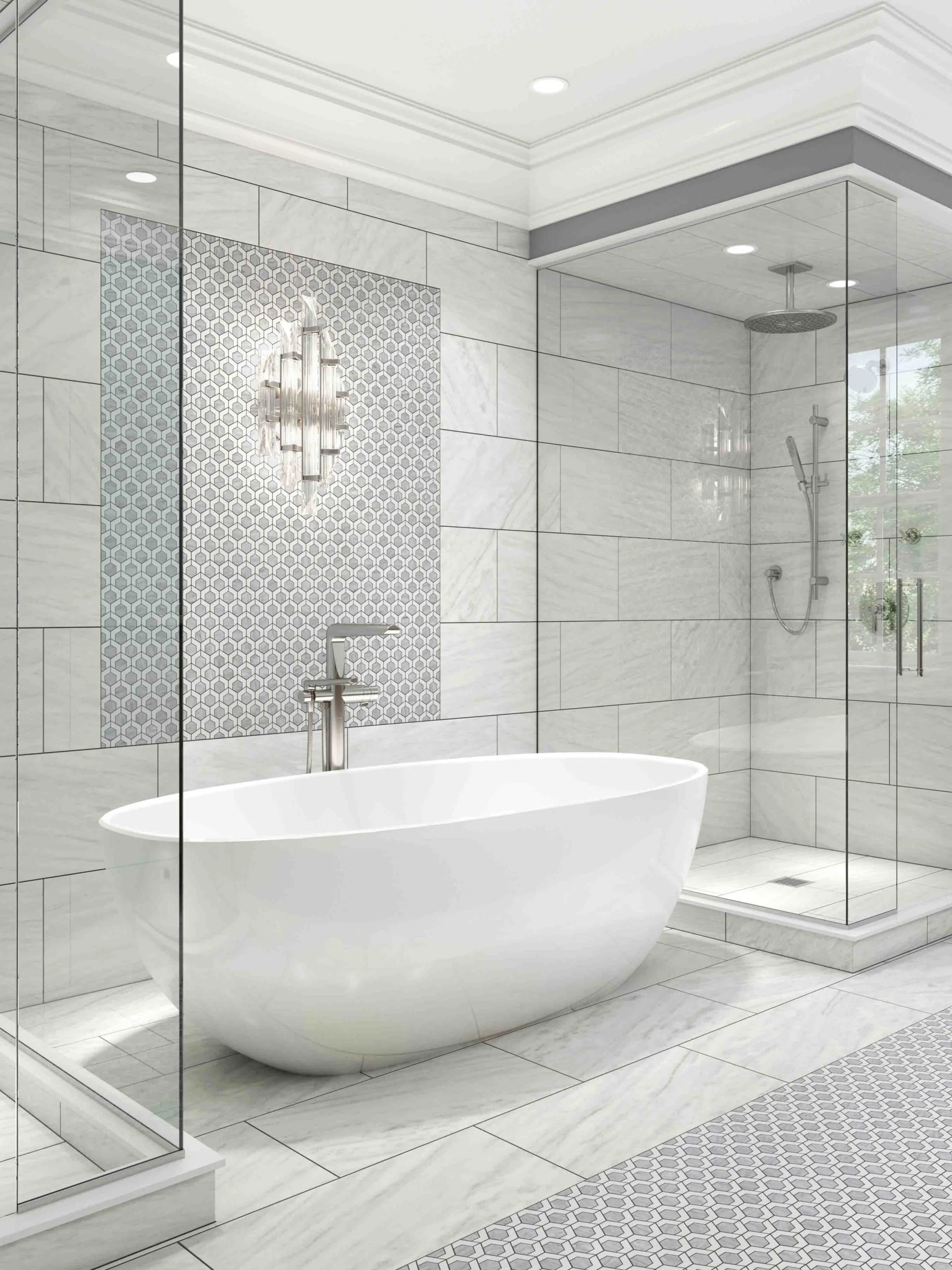 Pietra Gris Siena Mosaic 12X12 Light Grey Honed - Image 2