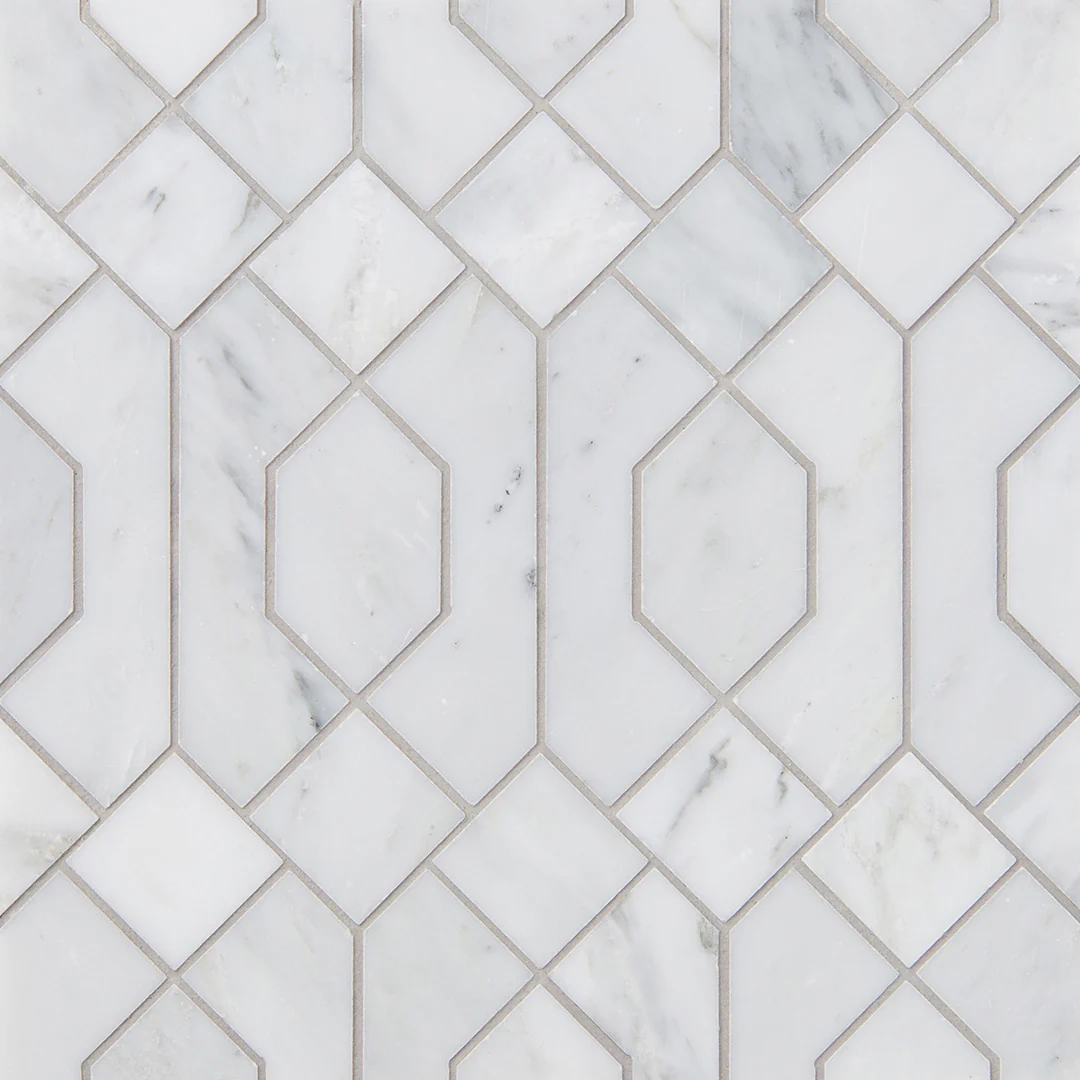 Pietra Gris Pantheon Mosaic 12X13 Light Grey Honed