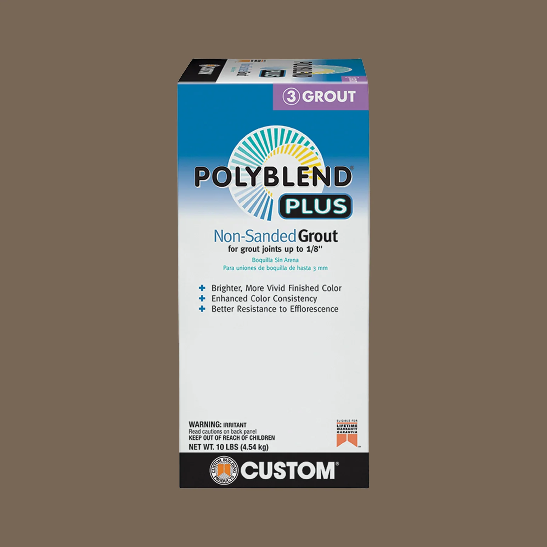 Polyblend Plus Non Sanded Tile Grout 10Lb #59 Saddle Brown
