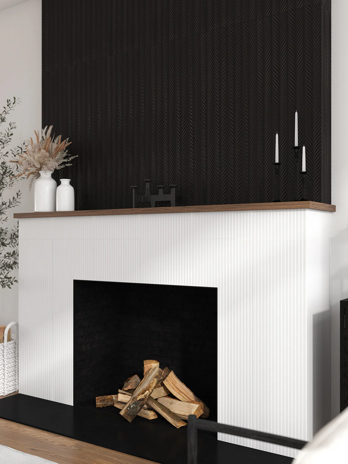 Pop Culture Plume Rectangle 16X48 Black Matte - Image 2